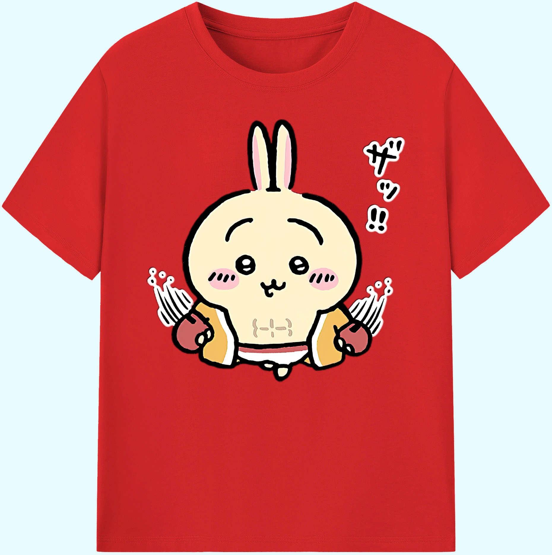 （画像用） ちいかわ うさぎ Chii-kawa usagi 綿100％ メンズ半袖Tシャツ｜肌触りやわらか＆通気性