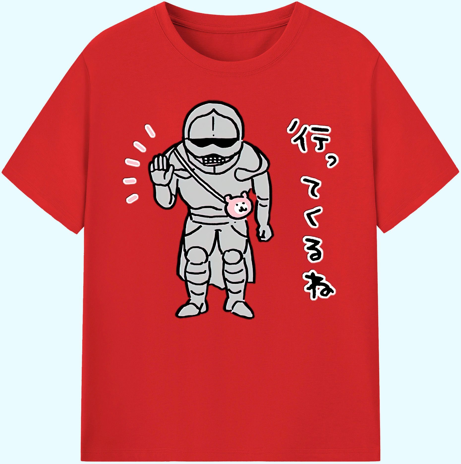 （画像用） ちいかわ 労働の鎧さん Chii-kawa Mr. Armor of Labor 綿100％ メンズ半袖Tシャツ｜肌触りやわらか＆通気性