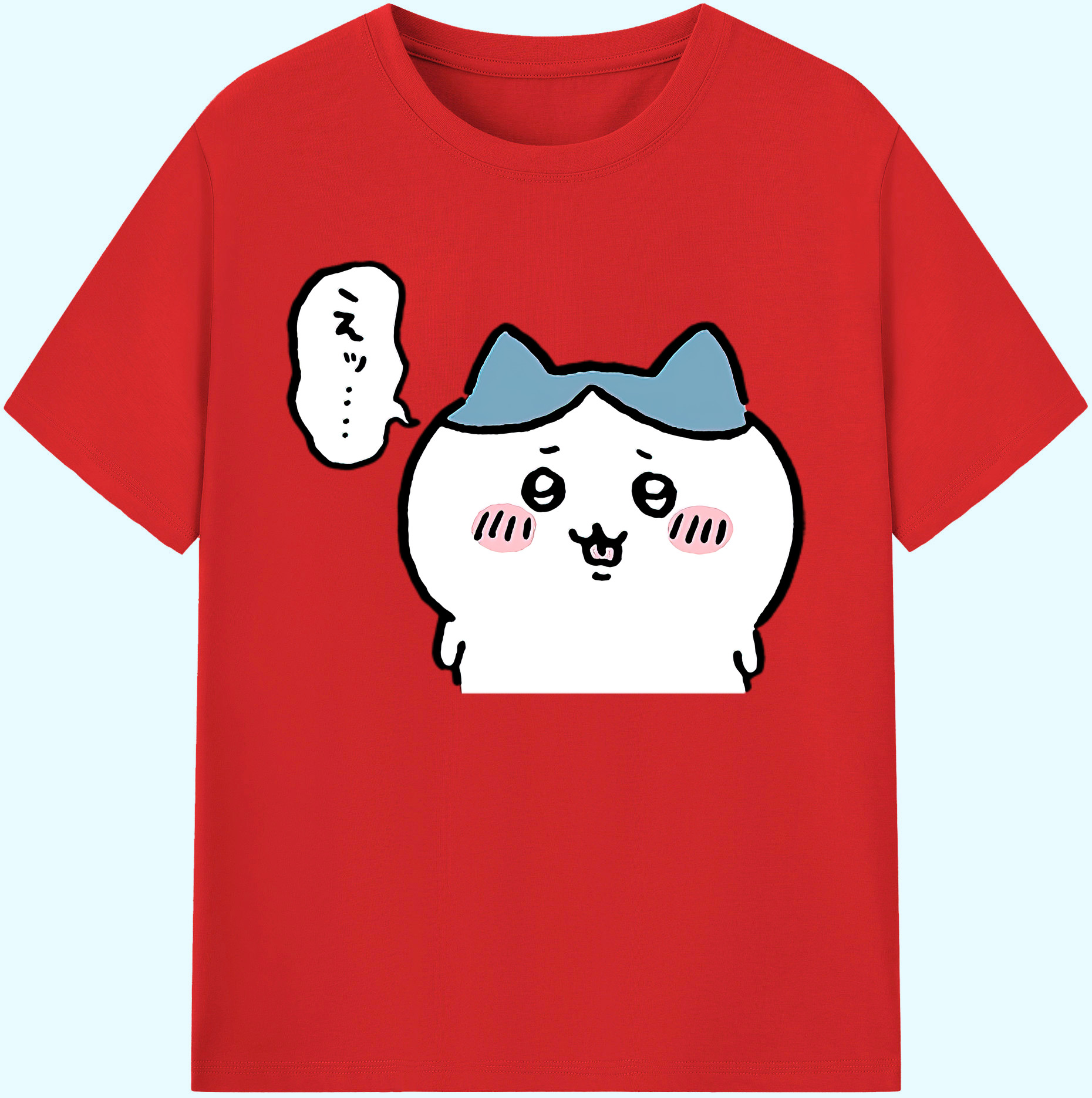 （画像用） ちいかわ ハチワレ Chii-kawa hachiware 綿100％ メンズ半袖Tシャツ｜肌触りやわらか＆通気性