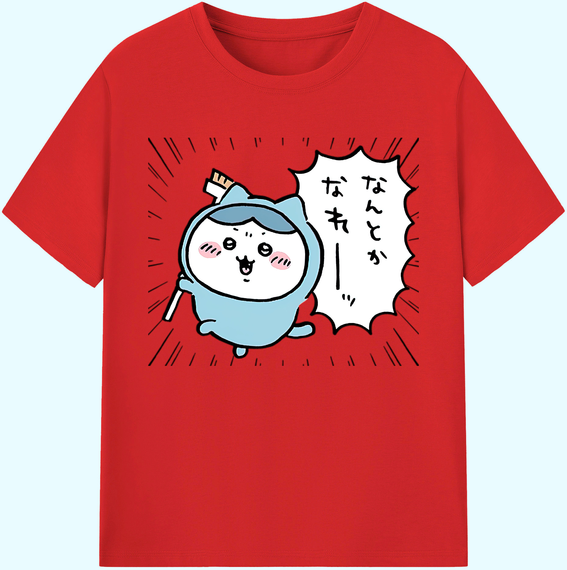 （画像用） ちいかわ ハチワレ Chii-kawa hachiware 綿100％ メンズ半袖Tシャツ｜肌触りやわらか＆通気性