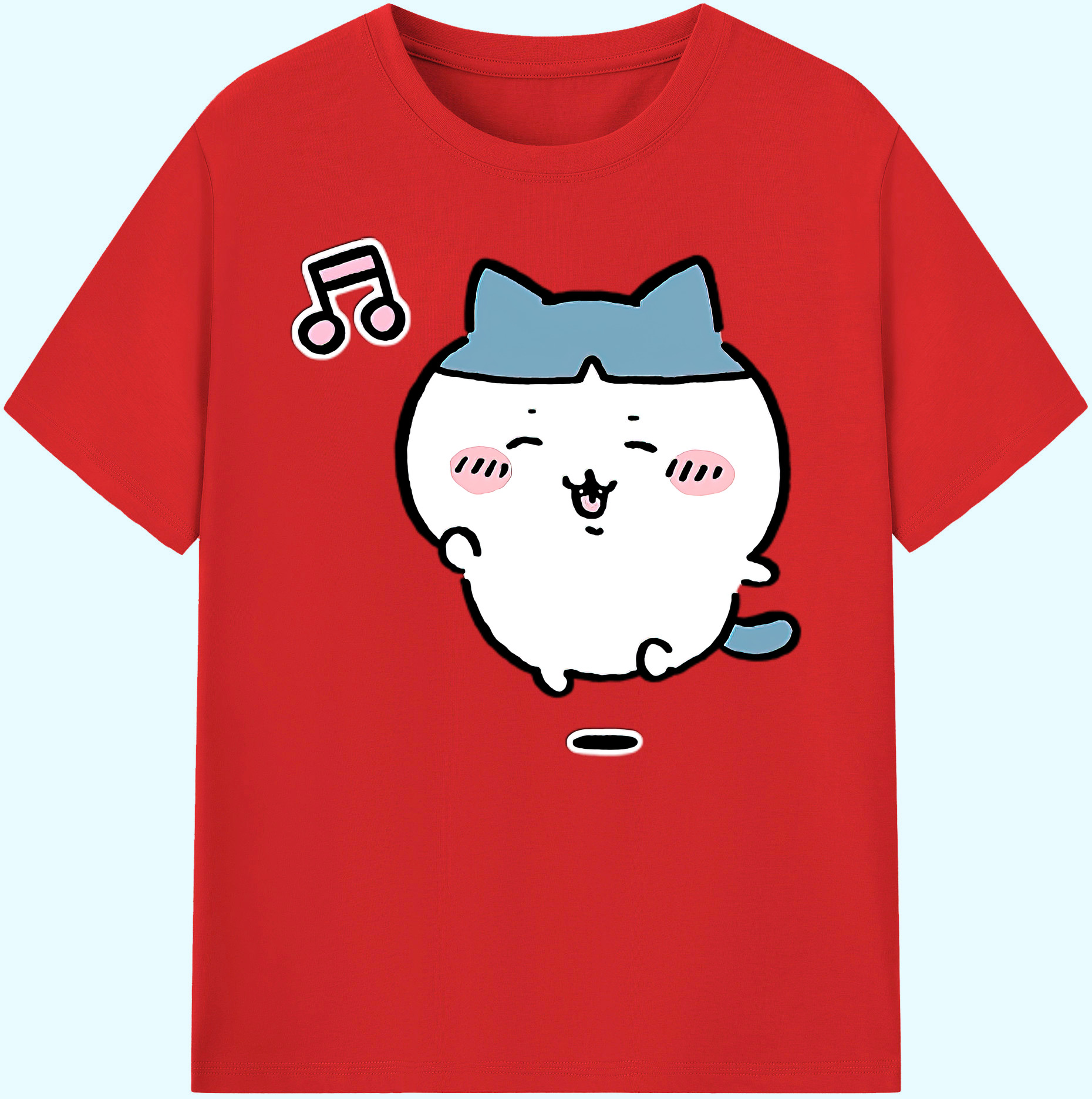 （画像用） ちいかわ ハチワレ Chii-kawa hachiware 綿100％ メンズ半袖Tシャツ｜肌触りやわらか＆通気性