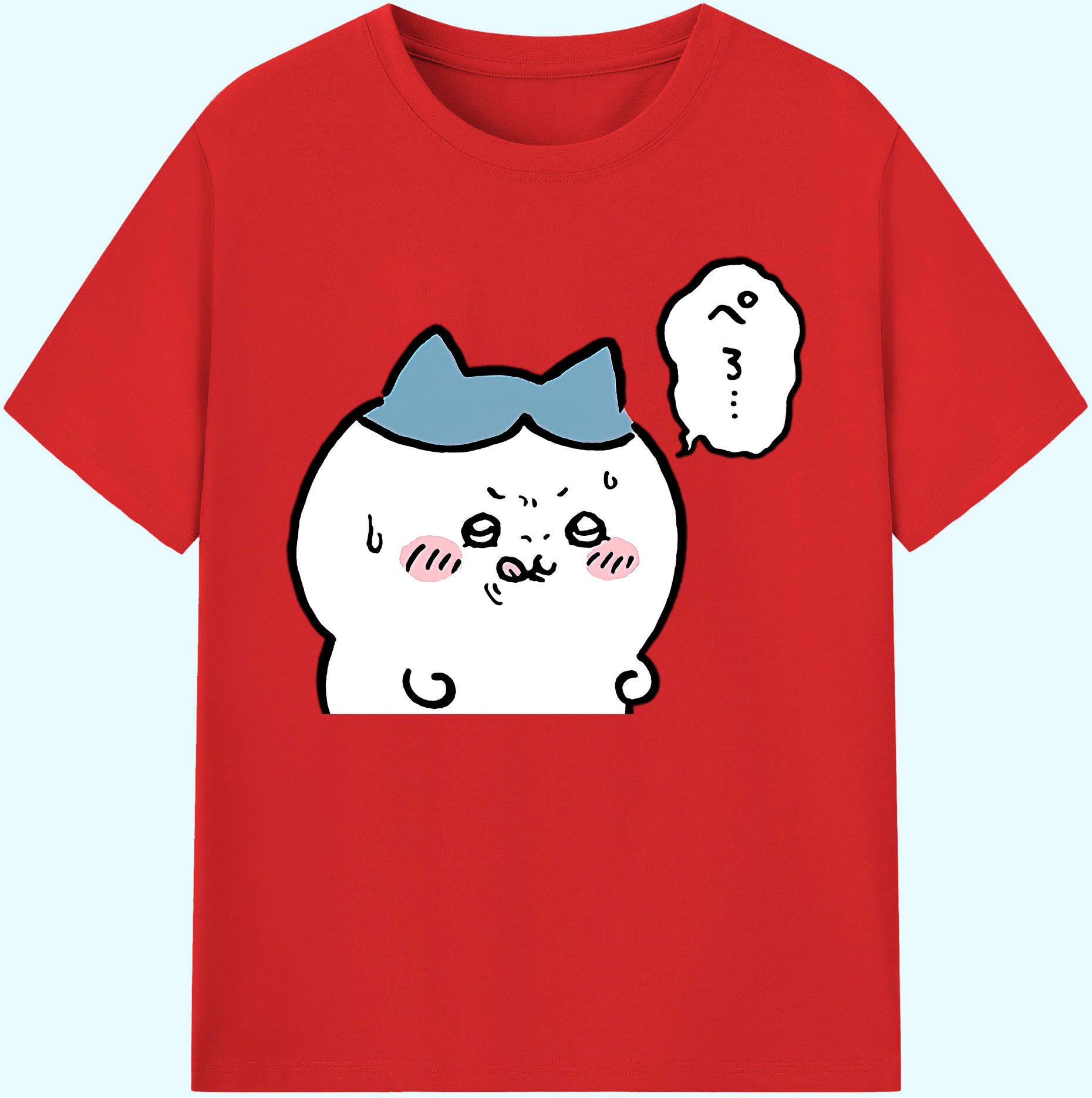 （画像用） ちいかわ ハチワレ Chii-kawa hachiware 綿100％ メンズ半袖Tシャツ｜肌触りやわらか＆通気性