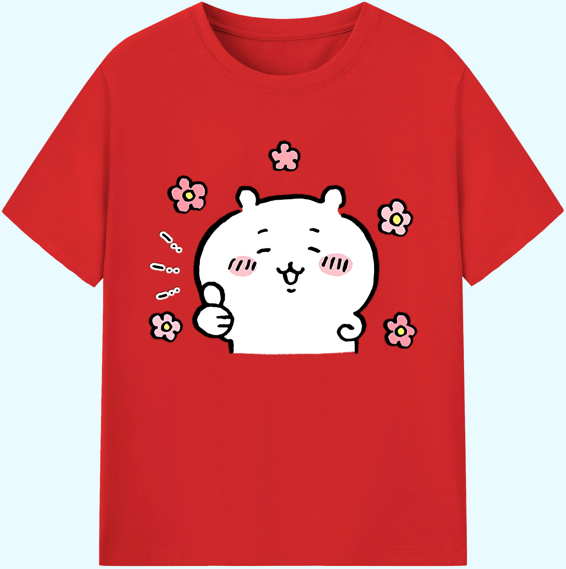 （画像用） ちいかわ ちいかわ Chii-kawa chiikawa 綿100％ メンズ半袖Tシャツ｜肌触りやわらか＆通気性