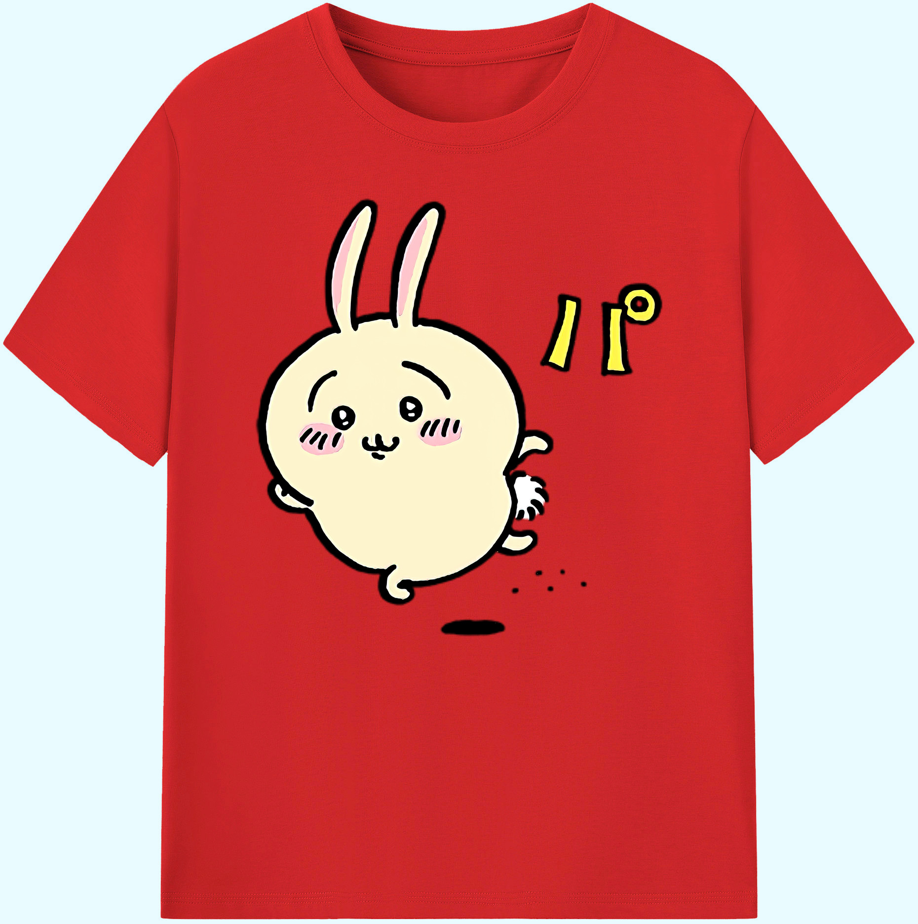 （画像用） ちいかわ うさぎ Chii-kawa usagi 綿100％ メンズ半袖Tシャツ｜肌触りやわらか＆通気性