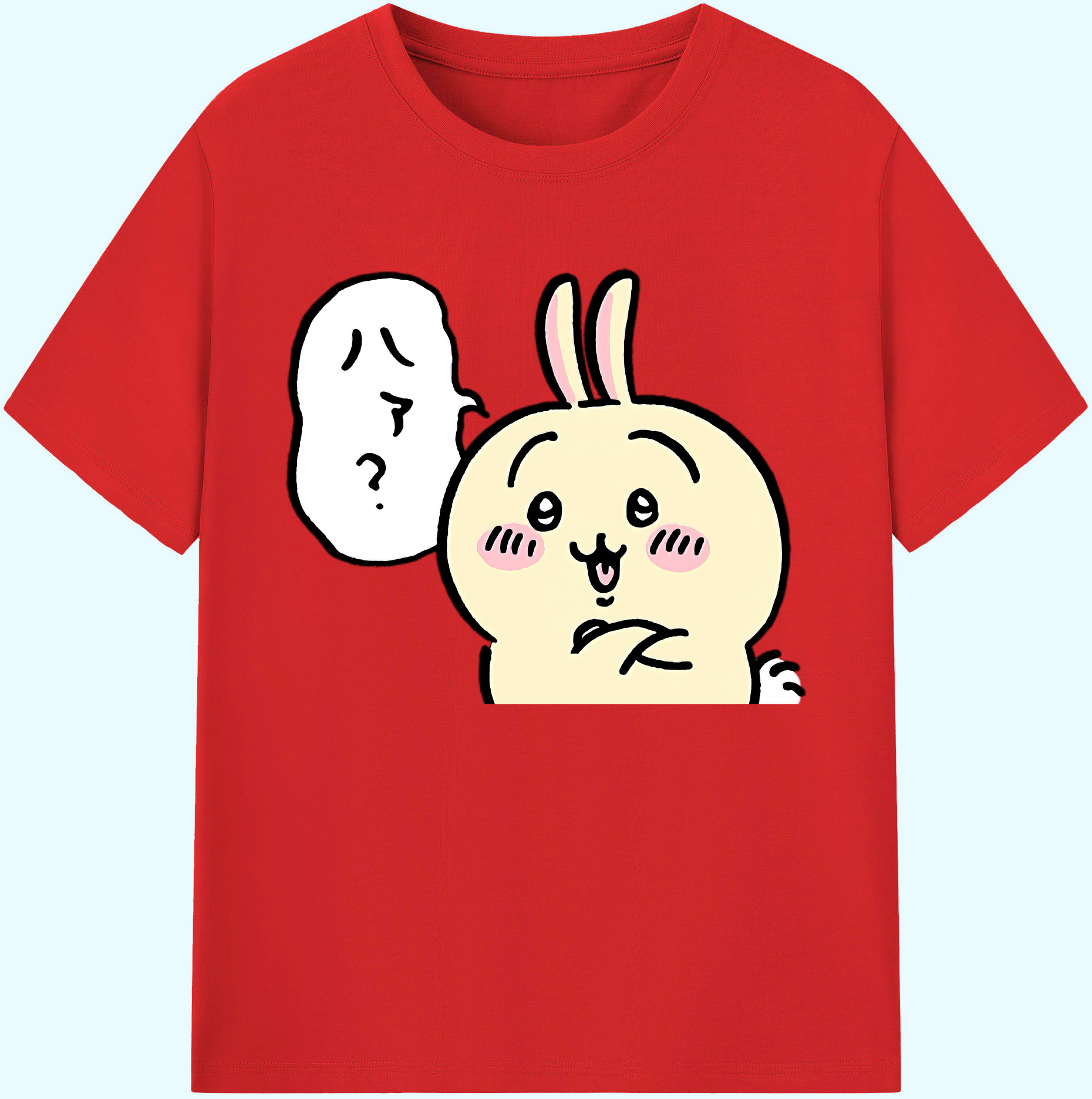 （画像用） ちいかわ うさぎ Chii-kawa usagi 綿100％ メンズ半袖Tシャツ｜肌触りやわらか＆通気性
