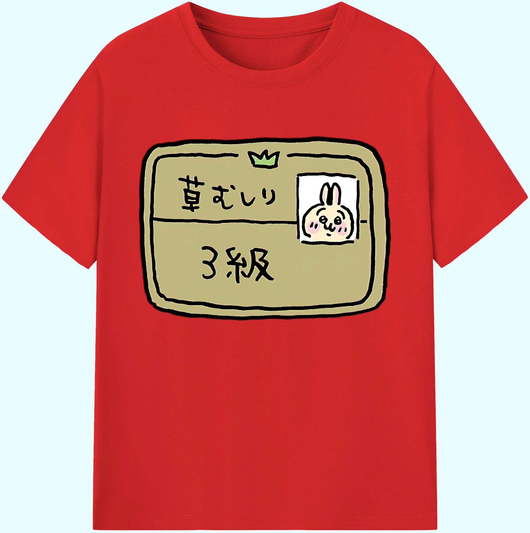 （画像用） ちいかわ うさぎ Chii-kawa usagi 綿100％ メンズ半袖Tシャツ｜肌触りやわらか＆通気性