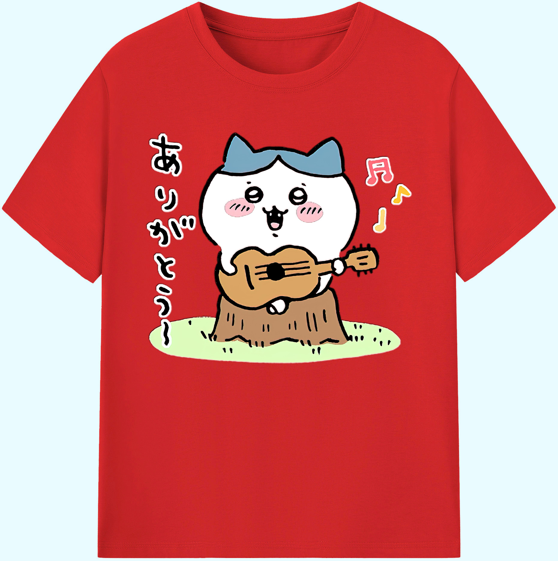 （画像用） ちいかわ ハチワレ Chii-kawa hachiware 綿100％ メンズ半袖Tシャツ｜肌触りやわらか＆通気性