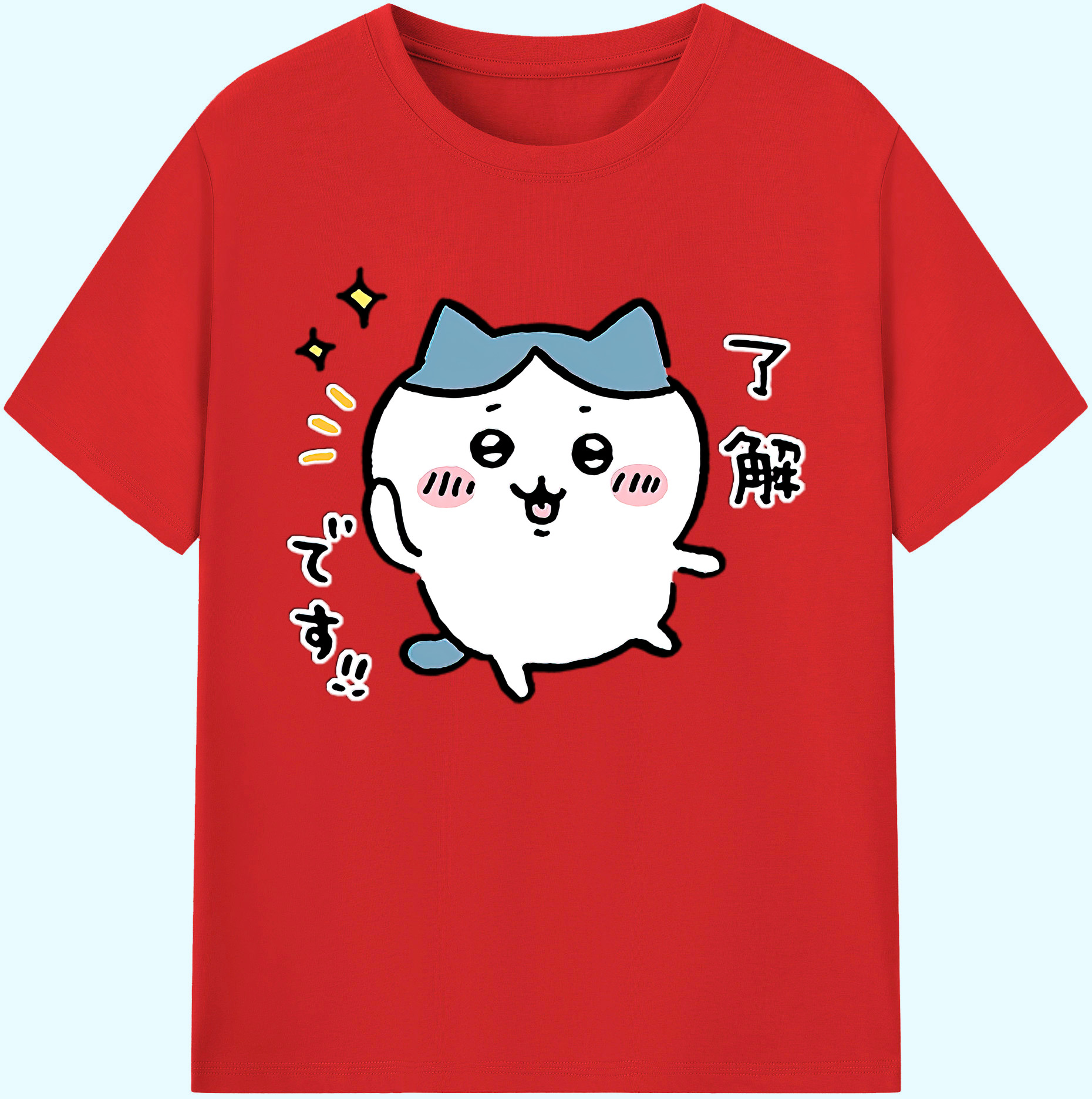 （画像用） ちいかわ ハチワレ Chii-kawa hachiware 綿100％ メンズ半袖Tシャツ｜肌触りやわらか＆通気性