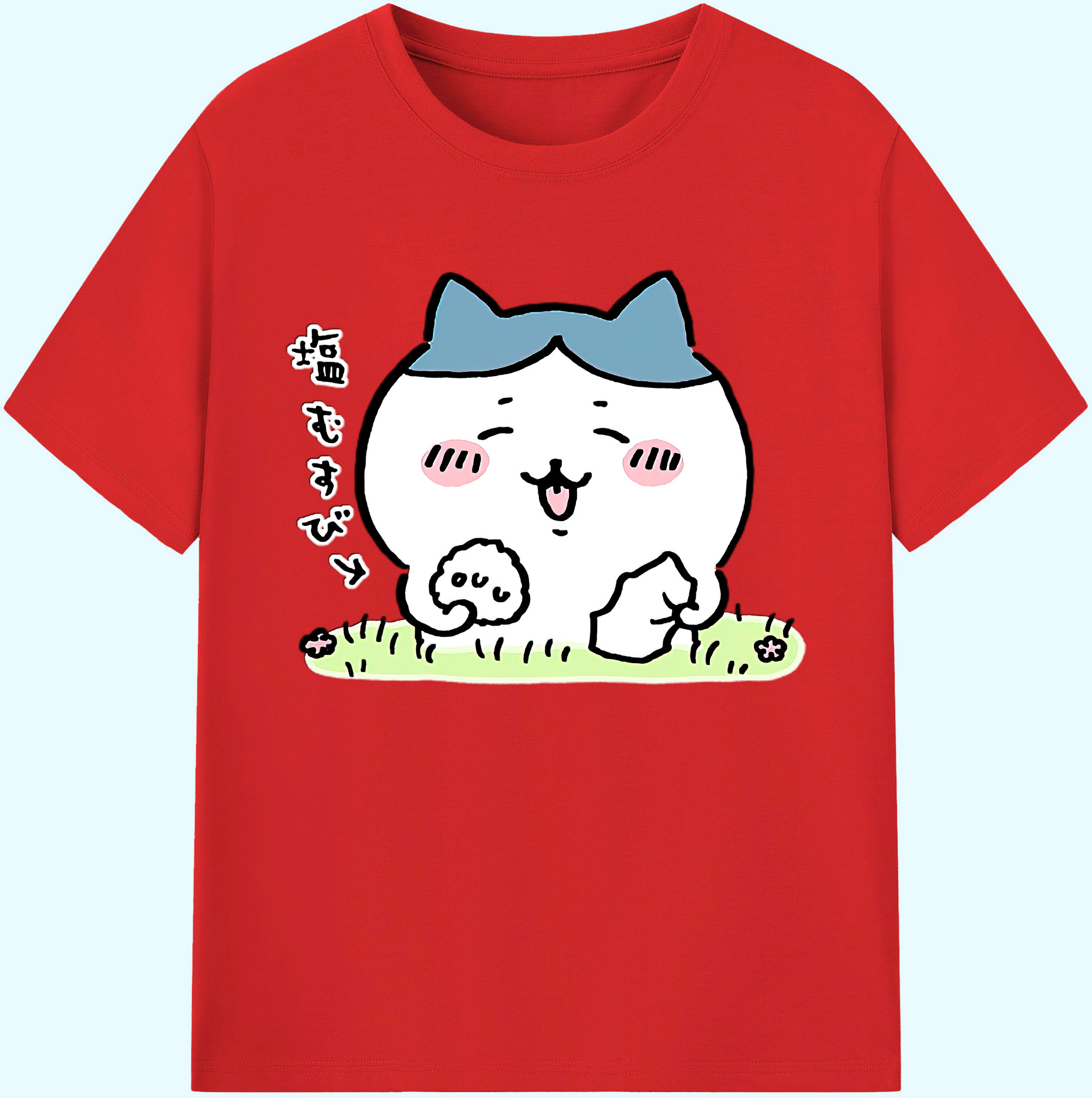 （画像用） ちいかわ ハチワレ Chii-kawa hachiware 綿100％ メンズ半袖Tシャツ｜肌触りやわらか＆通気性