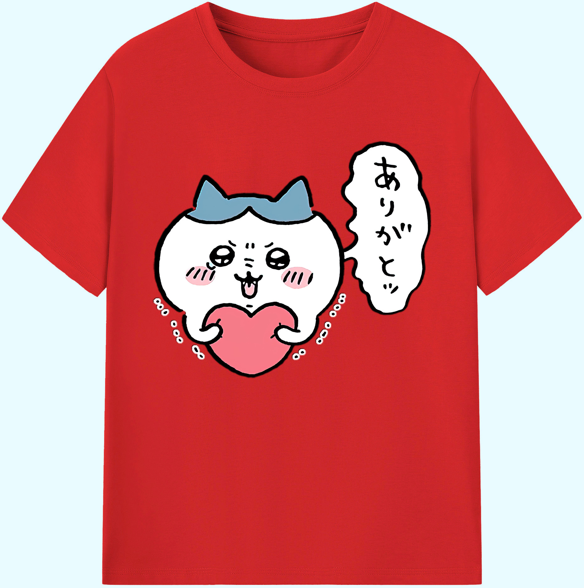 （画像用） ちいかわ ハチワレ Chii-kawa hachiware 綿100％ メンズ半袖Tシャツ｜肌触りやわらか＆通気性