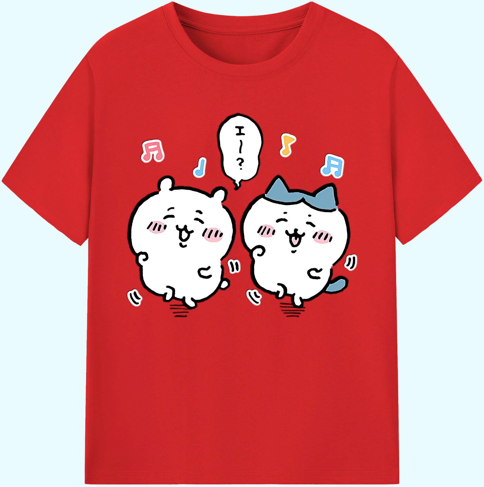 （画像用） ちいかわ ハチワレ Chii-kawa hachiware 綿100％ メンズ半袖Tシャツ｜肌触りやわらか＆通気性