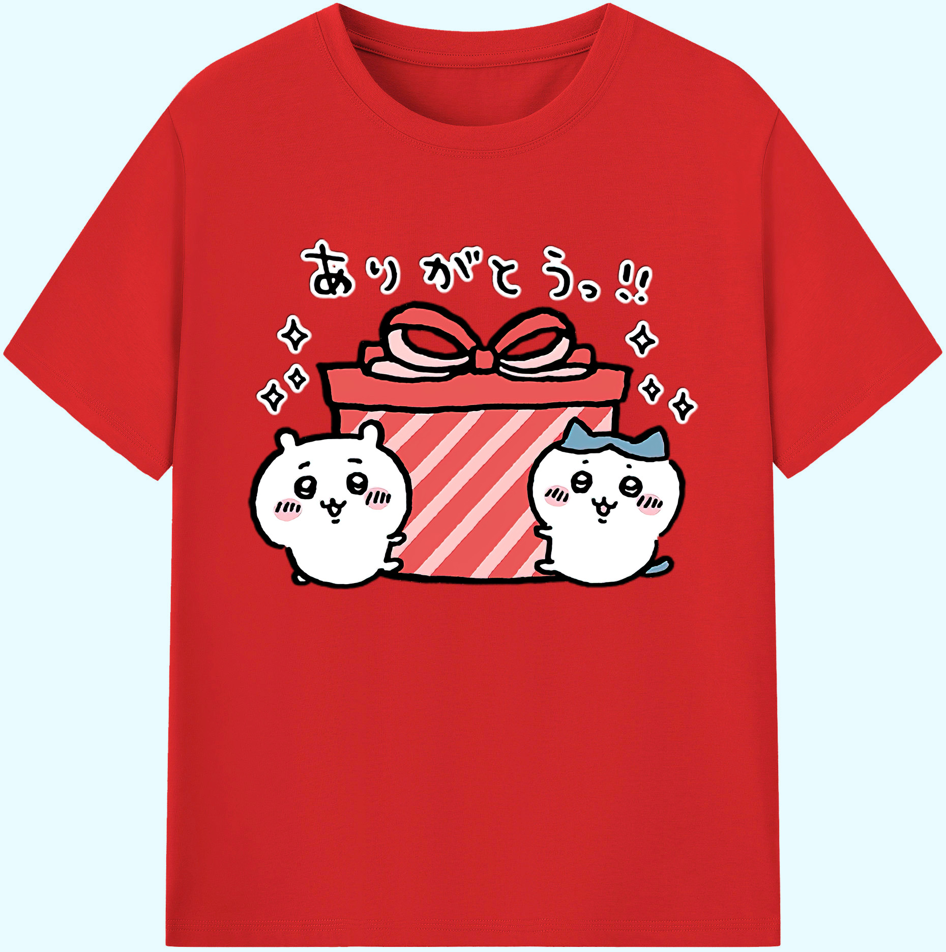 （画像用） ちいかわ ハチワレ Chii-kawa hachiware 綿100％ メンズ半袖Tシャツ｜肌触りやわらか＆通気性