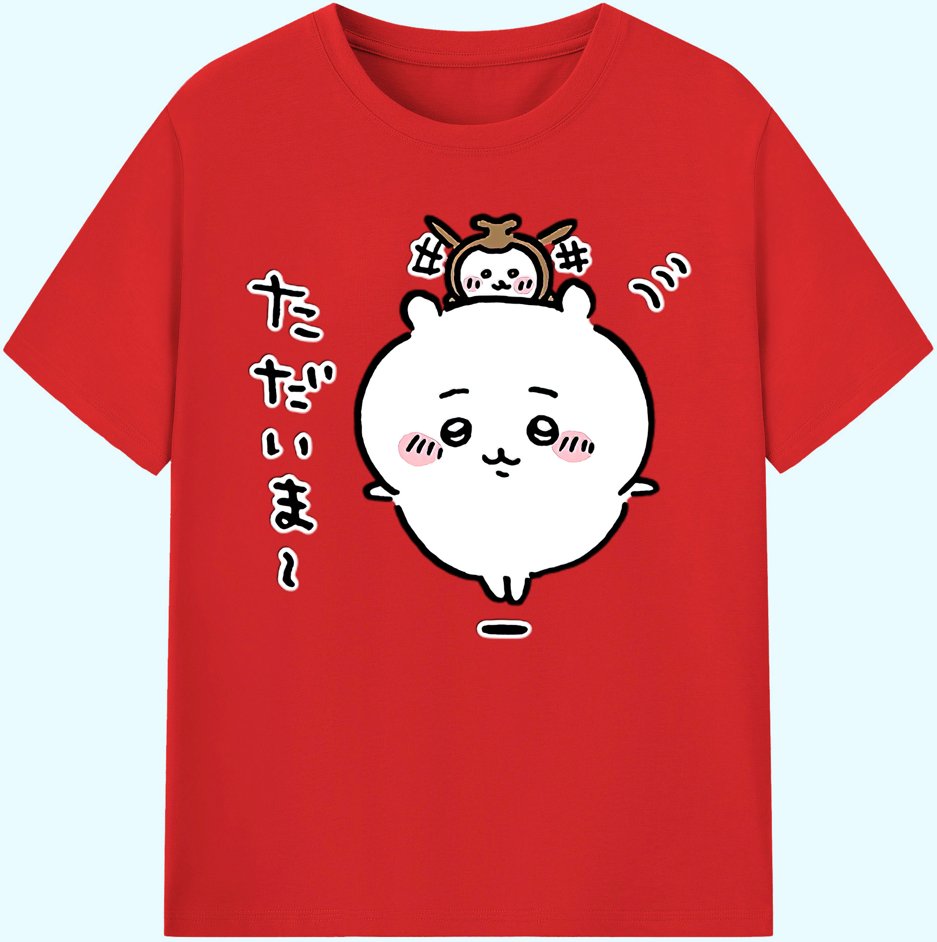 （画像用） ちいかわ ちいかわ Chii-kawa chiikawa 綿100％ メンズ半袖Tシャツ｜肌触りやわらか＆通気性