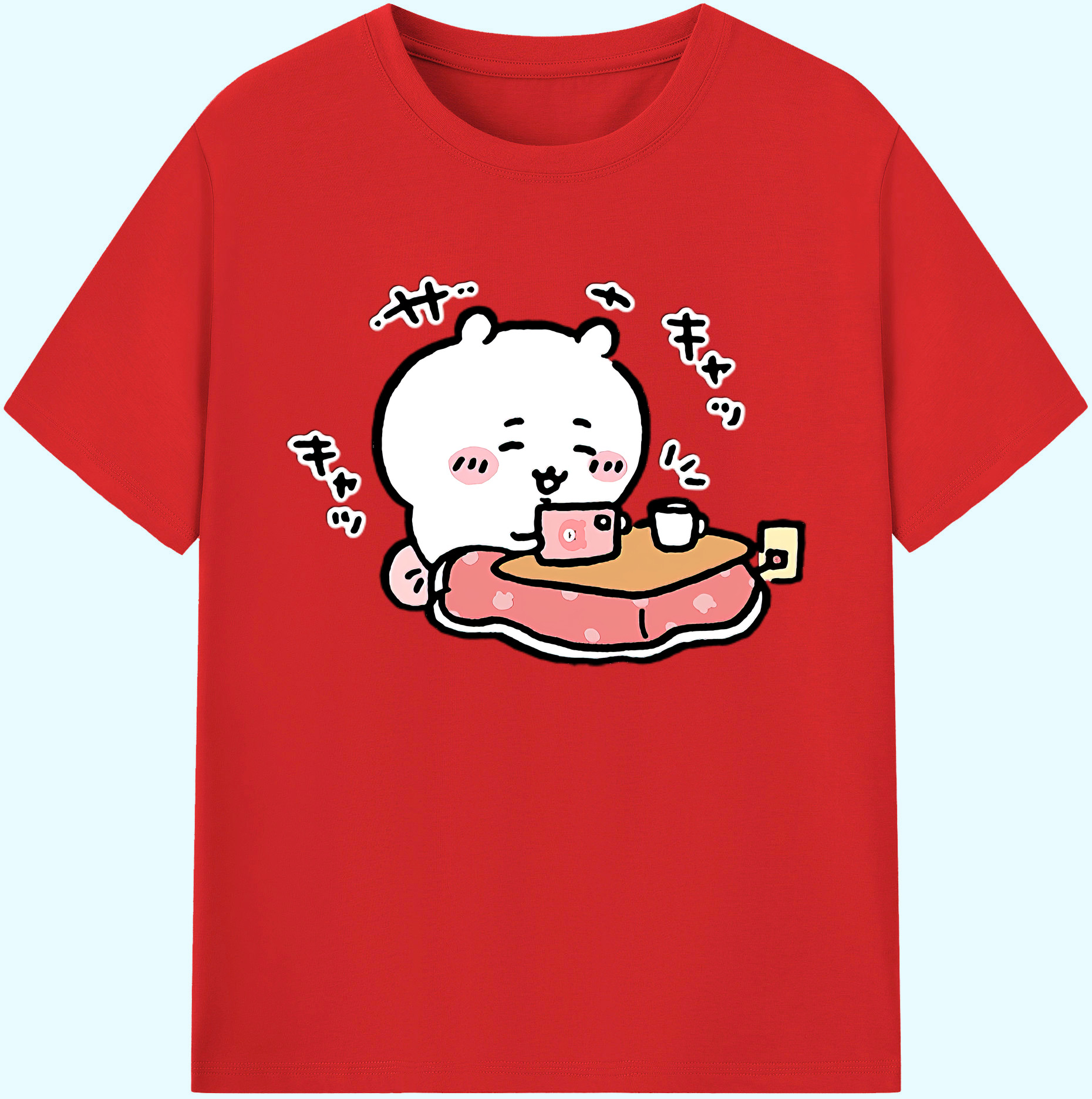 （画像用） ちいかわ ちいかわ Chii-kawa chiikawa 綿100％ メンズ半袖Tシャツ｜肌触りやわらか＆通気性