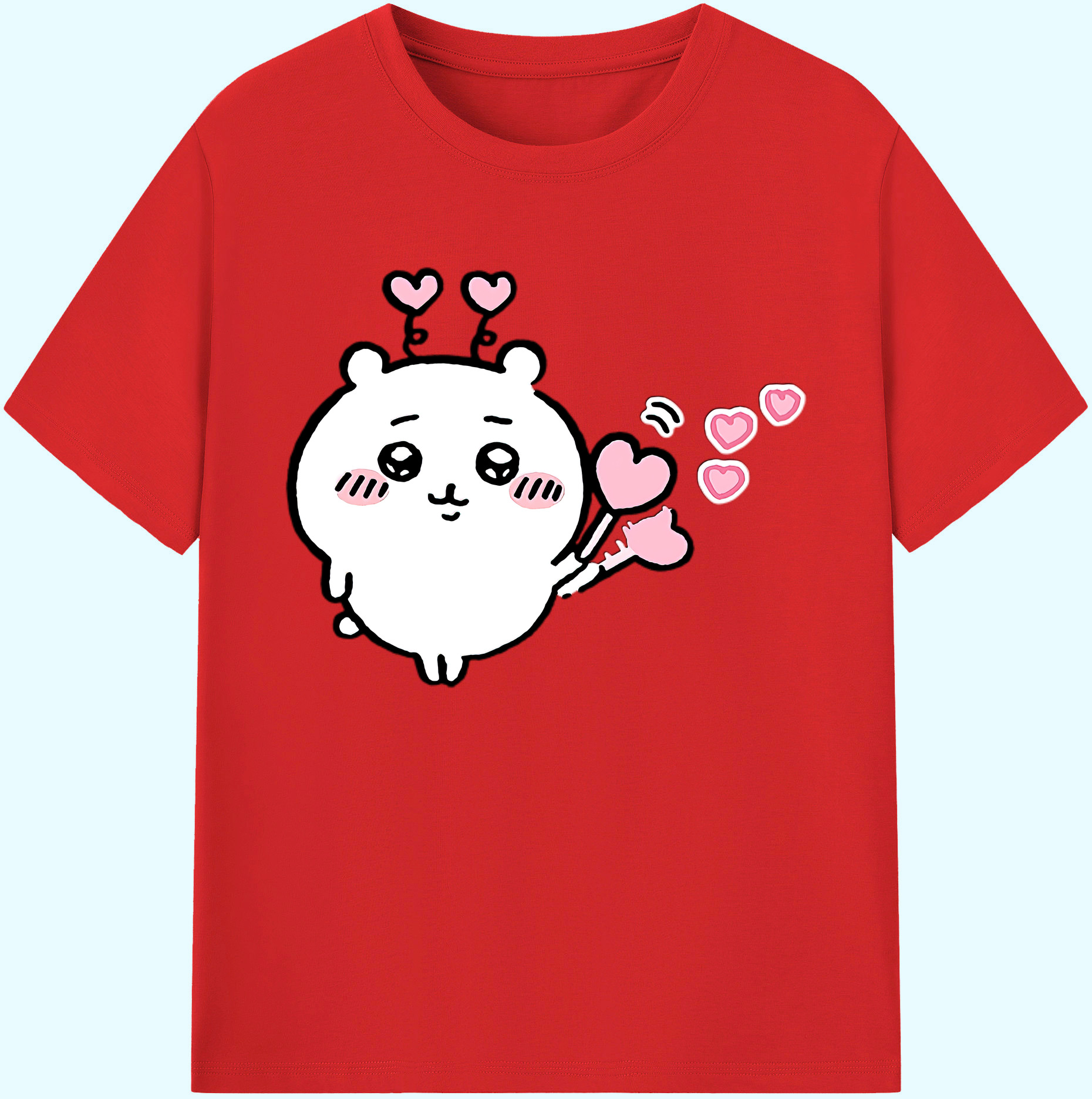 （画像用） ちいかわ ちいかわ Chii-kawa chiikawa 綿100％ メンズ半袖Tシャツ｜肌触りやわらか＆通気性