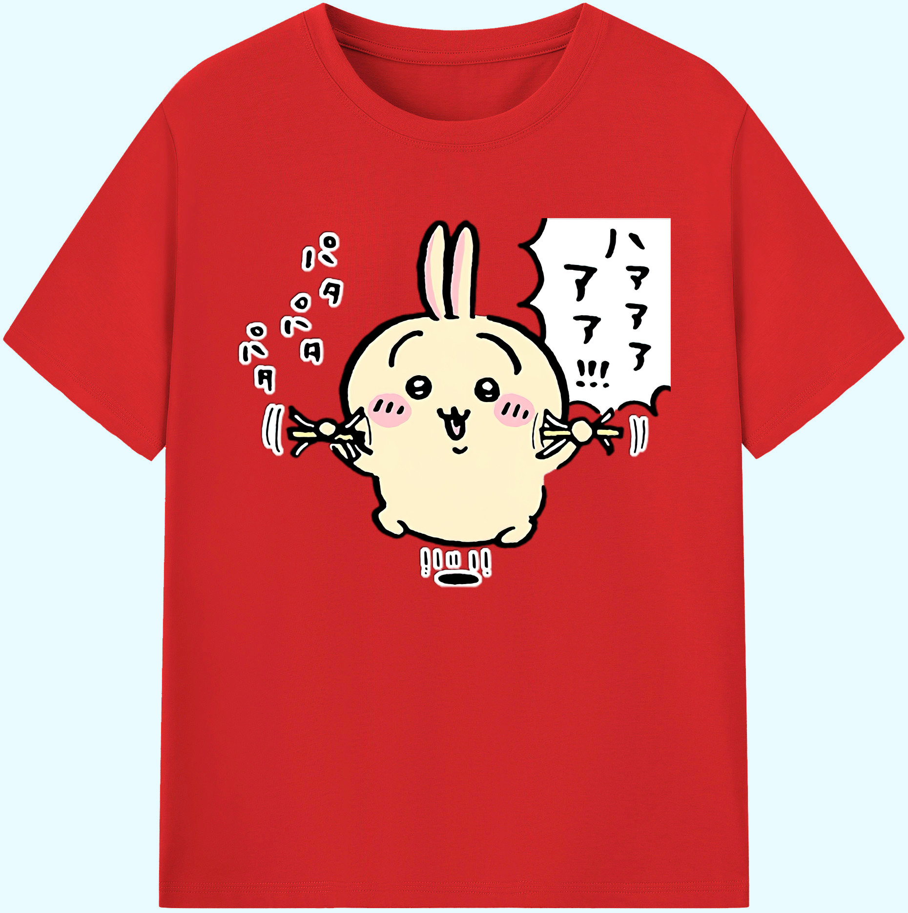 （画像用） ちいかわ うさぎ Chii-kawa usagi 綿100％ メンズ半袖Tシャツ｜肌触りやわらか＆通気性