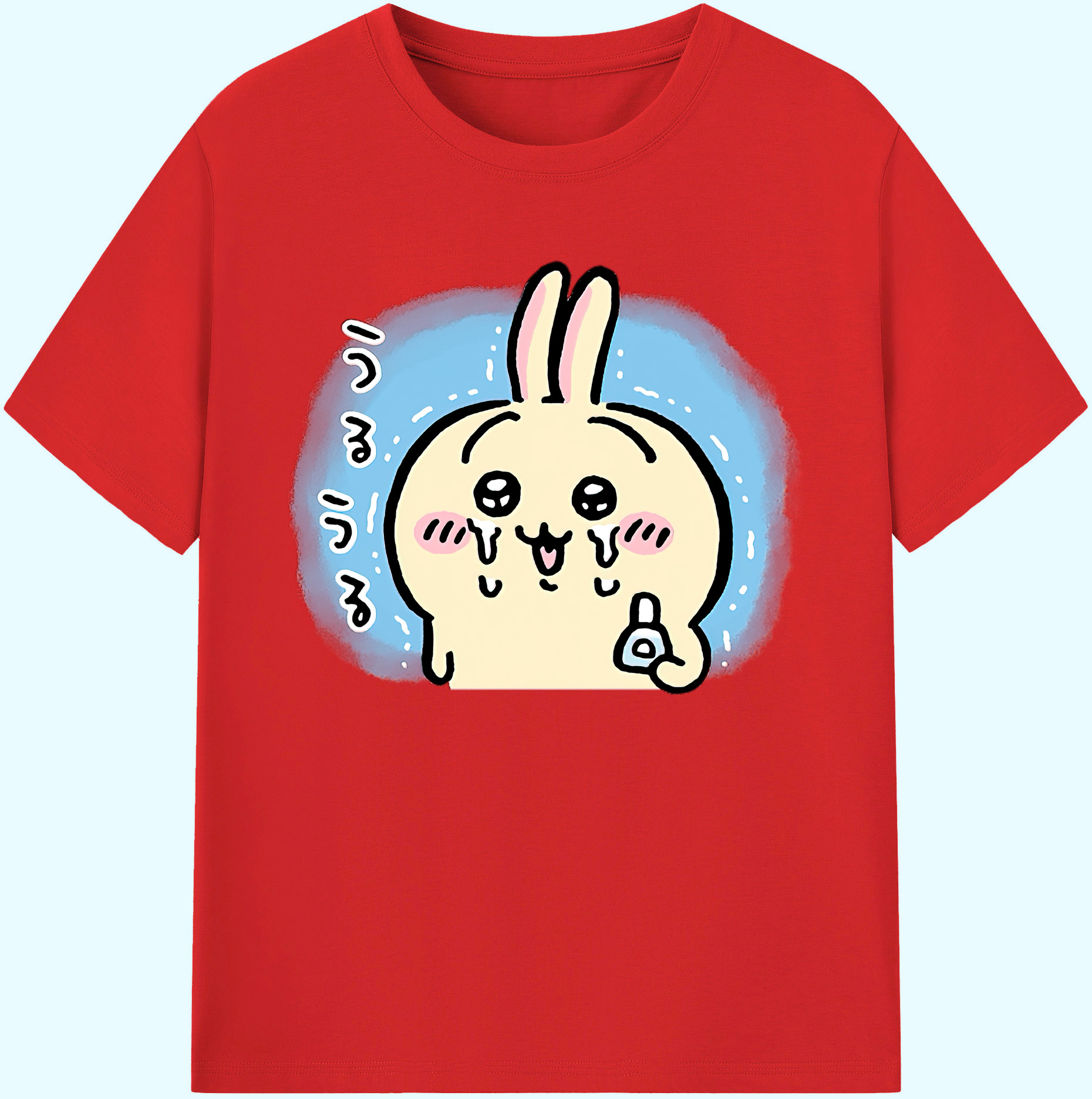 （画像用） ちいかわ うさぎ Chii-kawa usagi 綿100％ メンズ半袖Tシャツ｜肌触りやわらか＆通気性