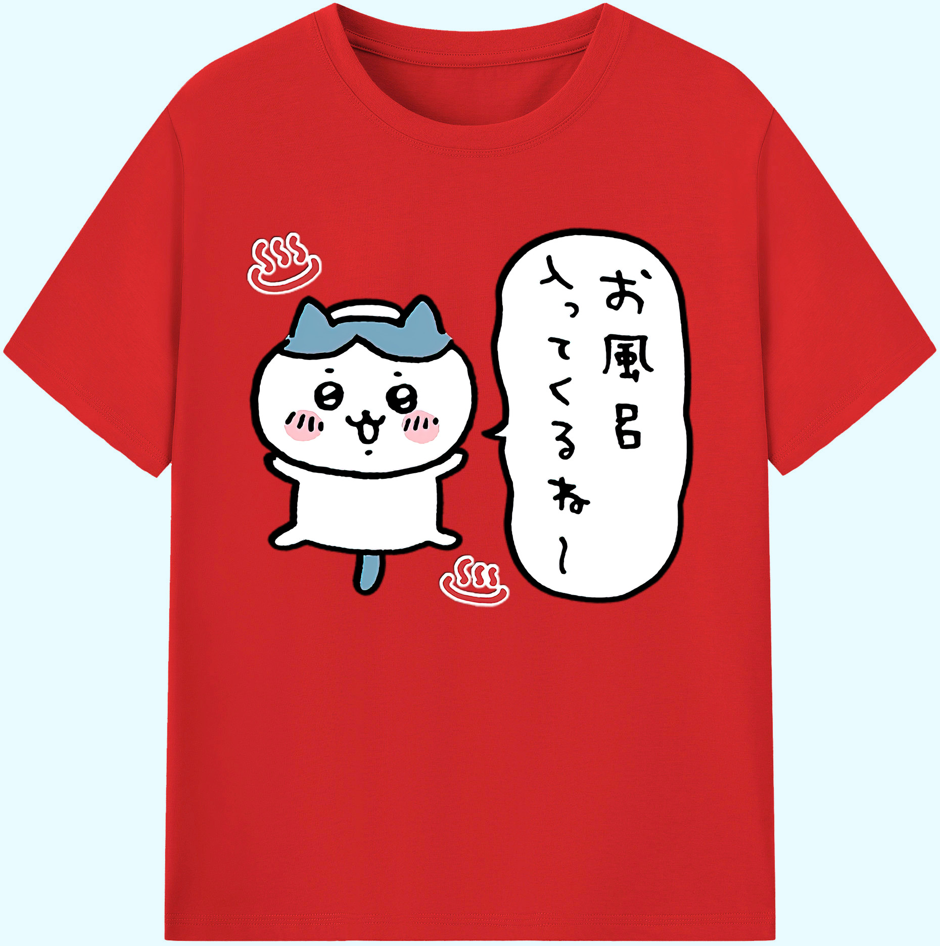 （画像用） ちいかわ ハチワレ Chii-kawa hachiware 綿100％ メンズ半袖Tシャツ｜肌触りやわらか＆通気性