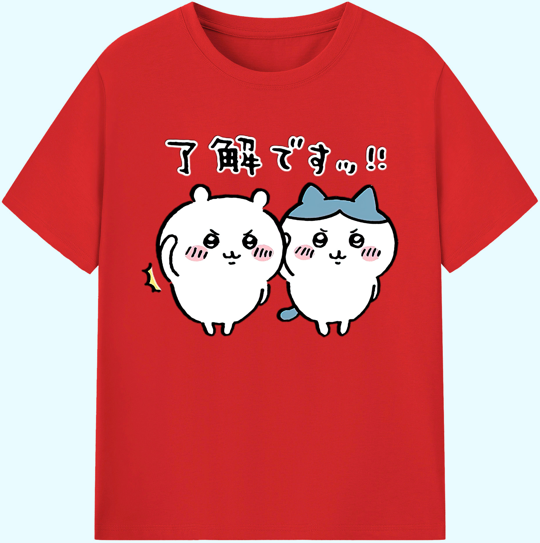 （画像用） ちいかわ ハチワレ Chii-kawa hachiware 綿100％ メンズ半袖Tシャツ｜肌触りやわらか＆通気性