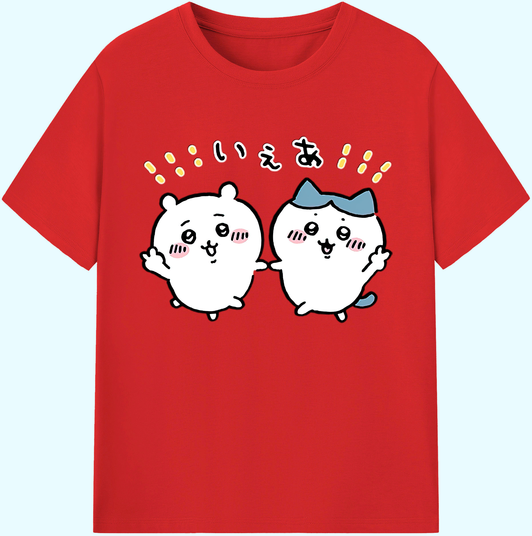 （画像用） ちいかわ ハチワレ Chii-kawa hachiware 綿100％ メンズ半袖Tシャツ｜肌触りやわらか＆通気性