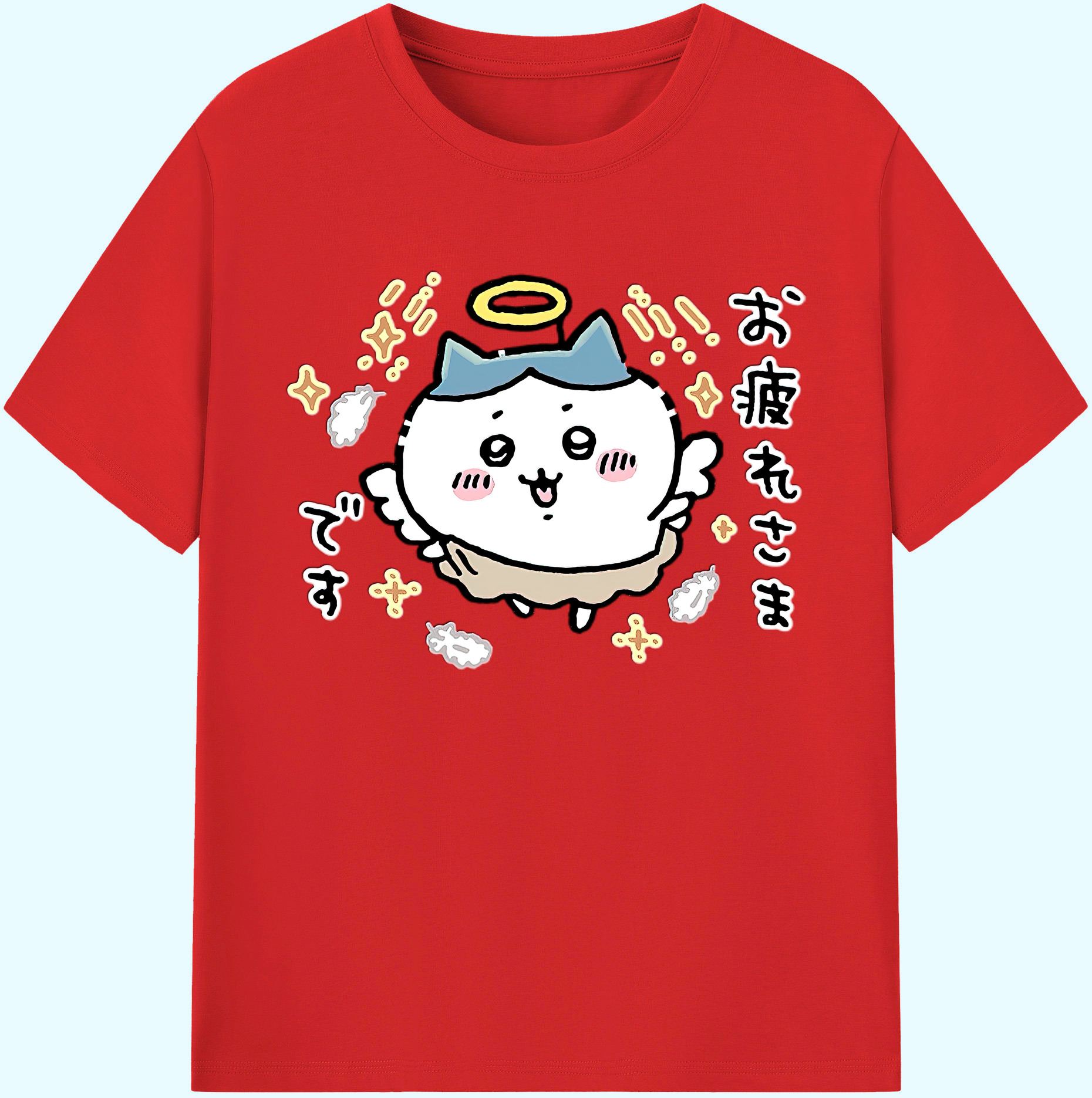 （画像用） ちいかわ ハチワレ Chii-kawa hachiware 綿100％ メンズ半袖Tシャツ｜肌触りやわらか＆通気性