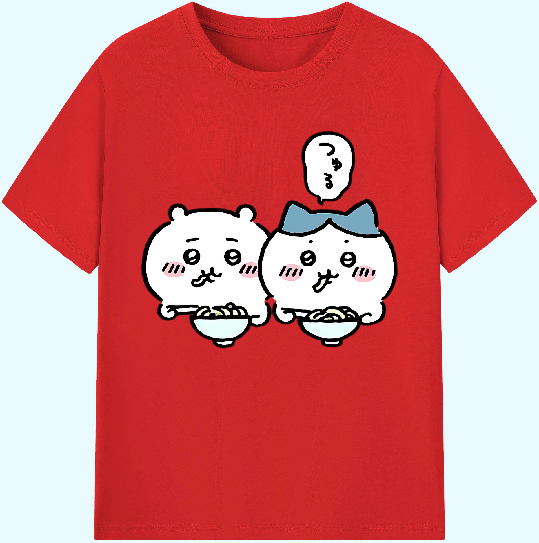 （画像用） ちいかわ ハチワレ Chii-kawa hachiware 綿100％ メンズ半袖Tシャツ｜肌触りやわらか＆通気性