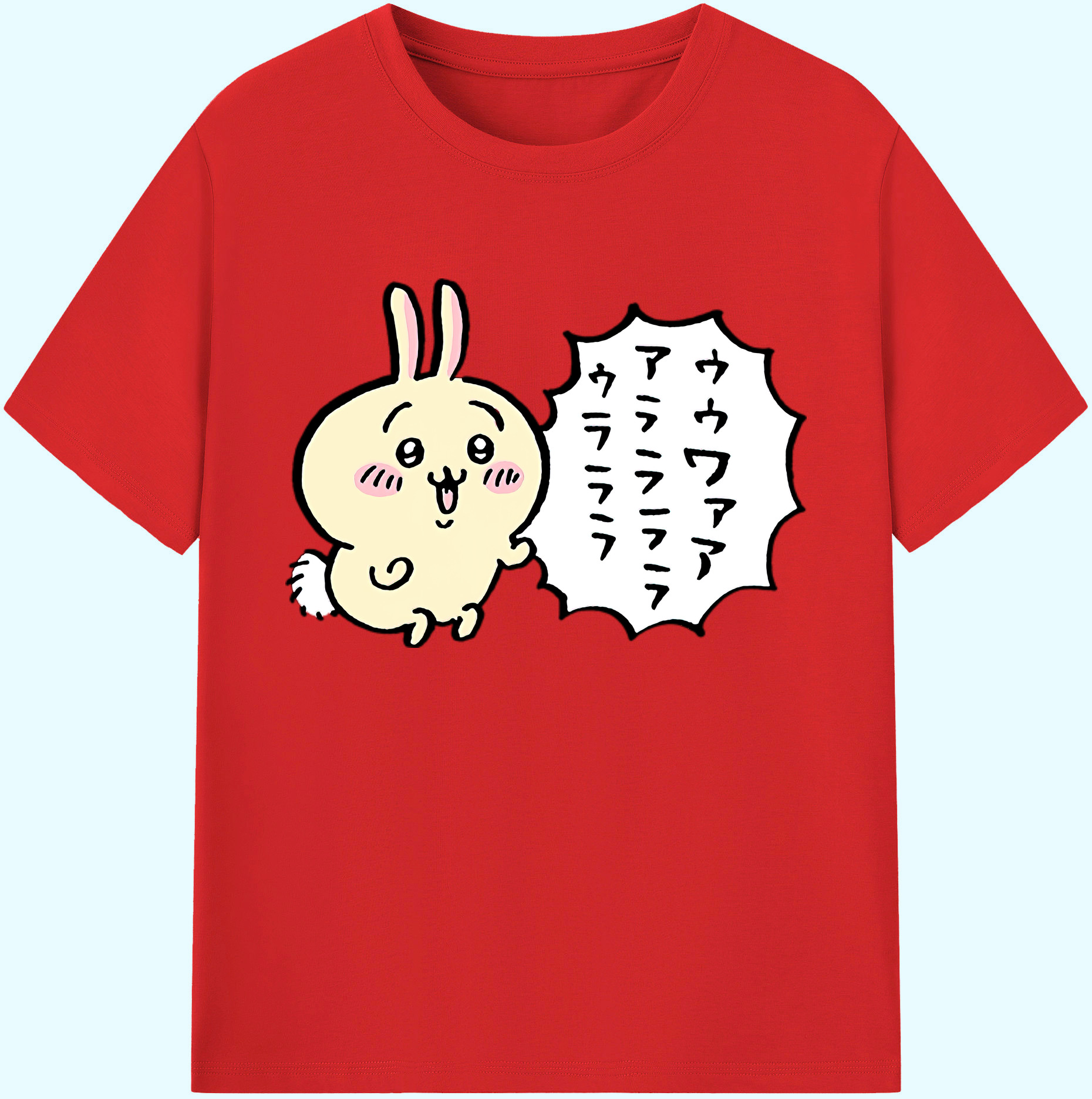（画像用） ちいかわ うさぎ Chii-kawa usagi 綿100％ メンズ半袖Tシャツ｜肌触りやわらか＆通気性