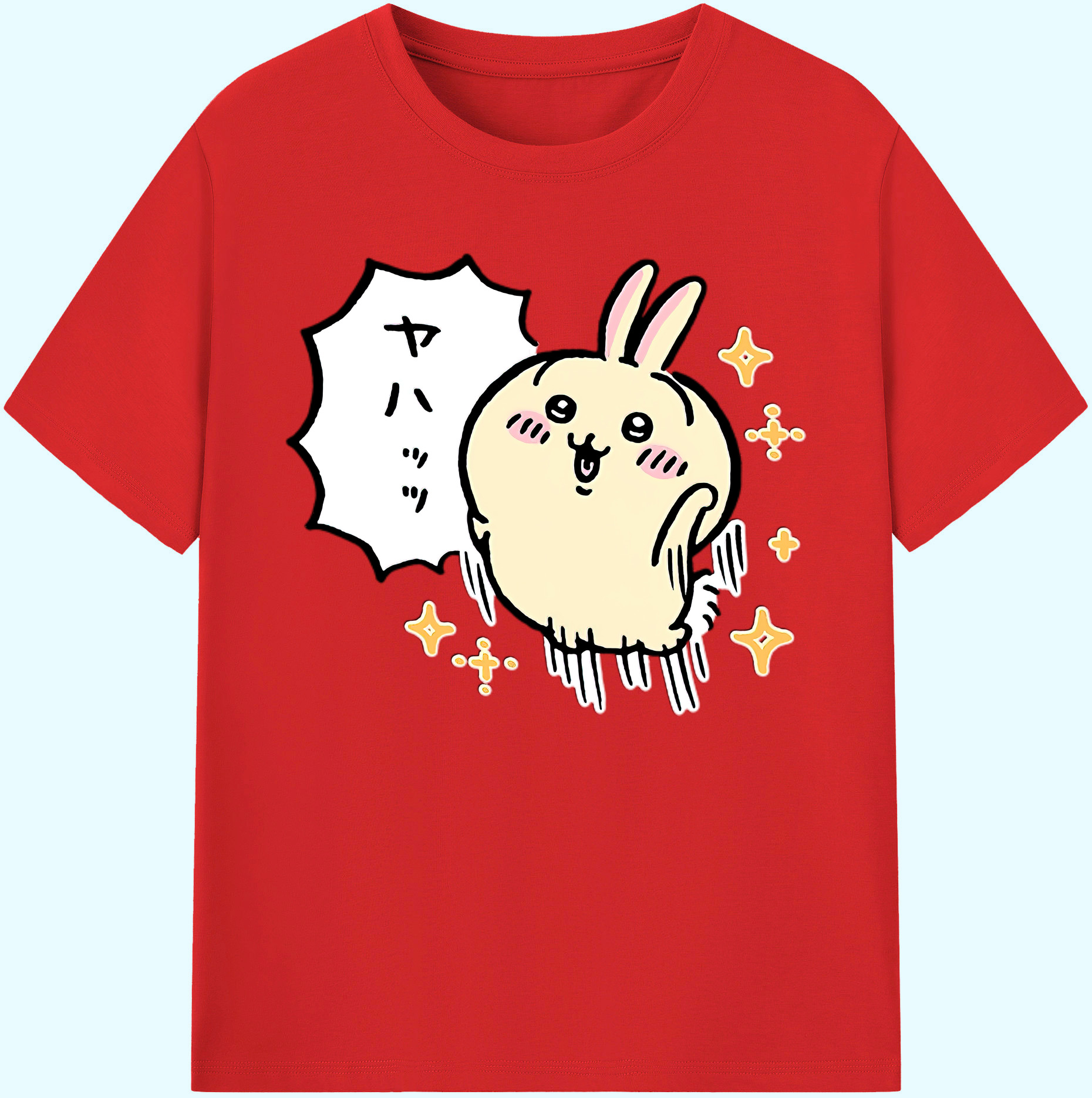 （画像用） ちいかわ うさぎ Chii-kawa usagi 綿100％ メンズ半袖Tシャツ｜肌触りやわらか＆通気性