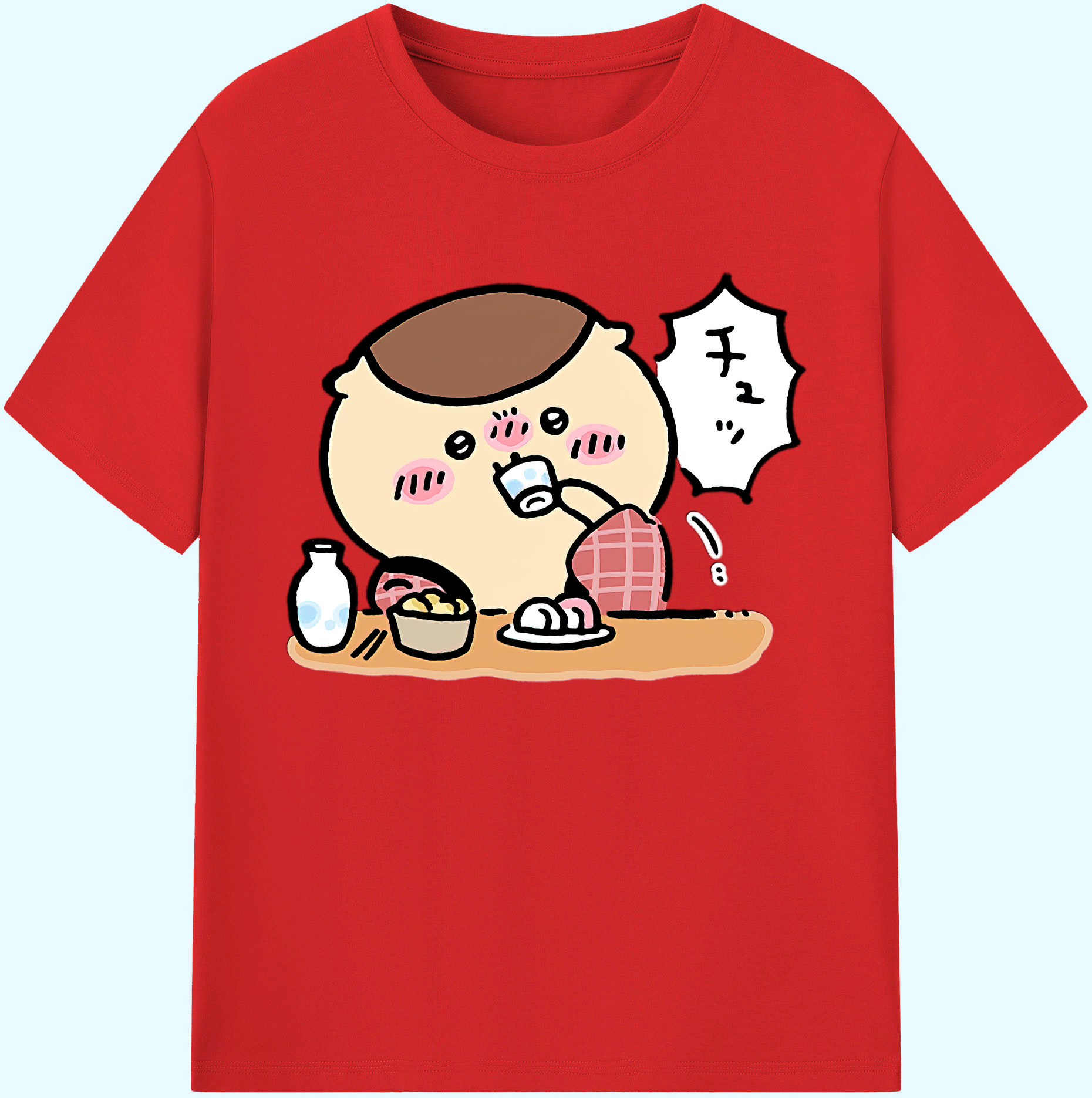 （画像用） ちいかわ くりまんじゅう Chii-kawa kuri manjū 綿100％ メンズ半袖Tシャツ｜肌触りやわらか＆通気性