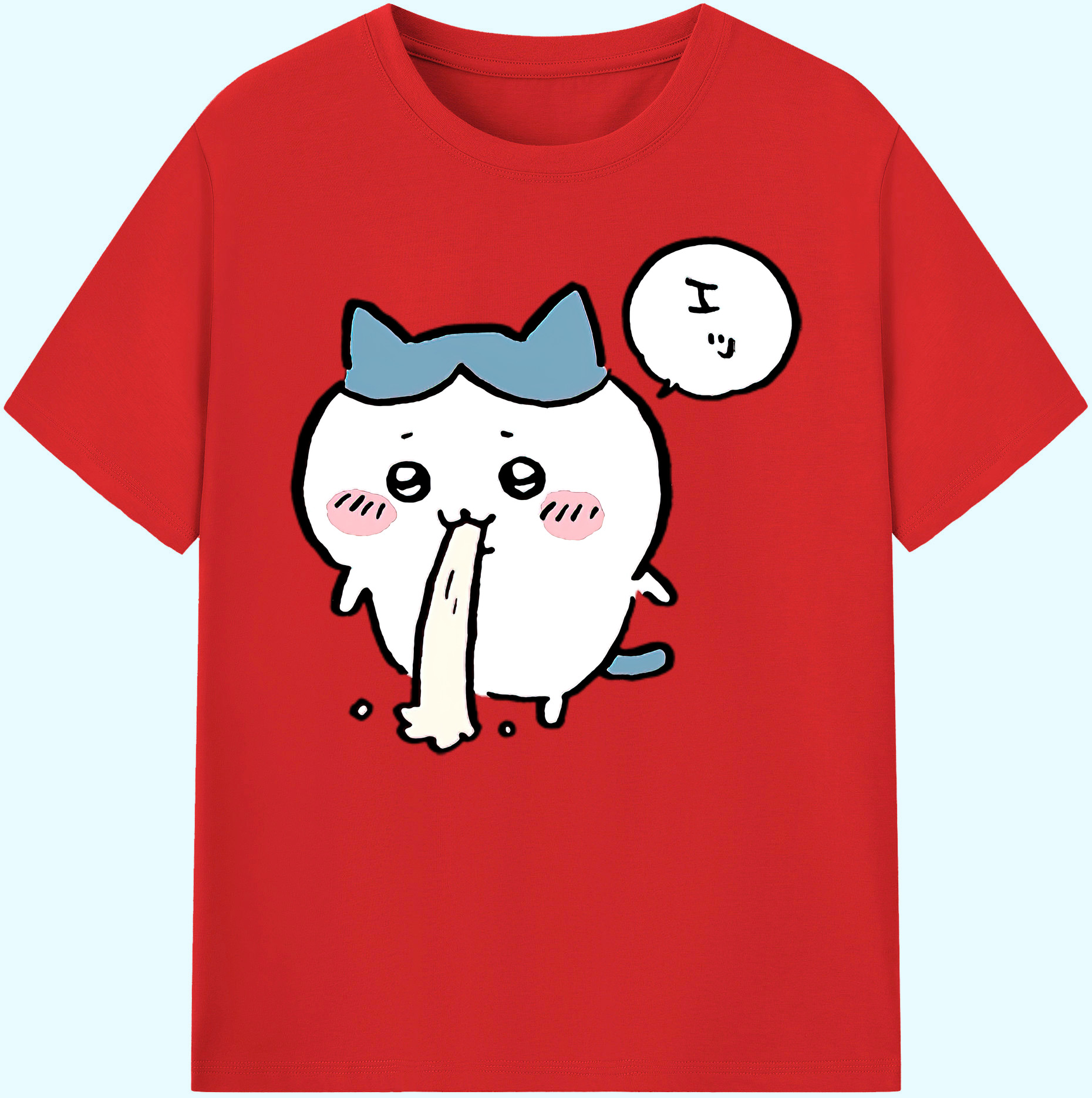 （画像用） ちいかわ ハチワレ Chii-kawa hachiware 綿100％ メンズ半袖Tシャツ｜肌触りやわらか＆通気性
