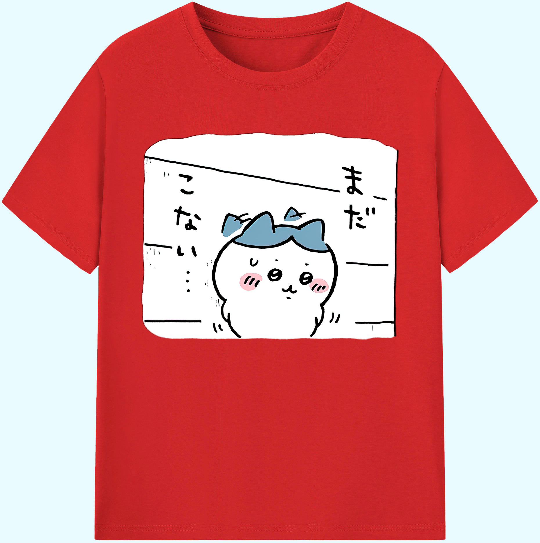 （画像用） ちいかわ ハチワレ Chii-kawa hachiware 綿100％ メンズ半袖Tシャツ｜肌触りやわらか＆通気性