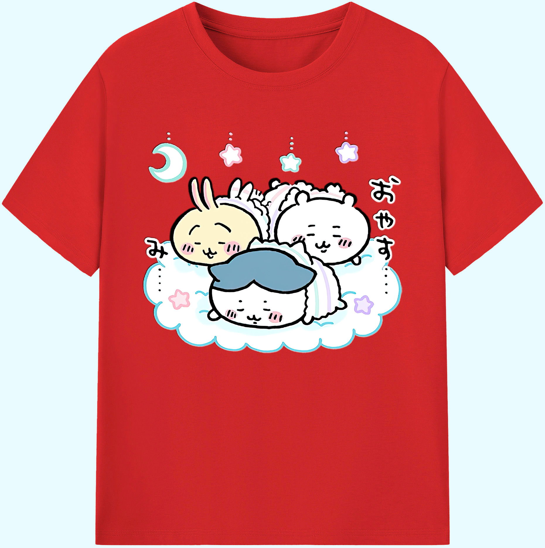 （画像用） ちいかわ ハチワレ Chii-kawa hachiware 綿100％ メンズ半袖Tシャツ｜肌触りやわらか＆通気性