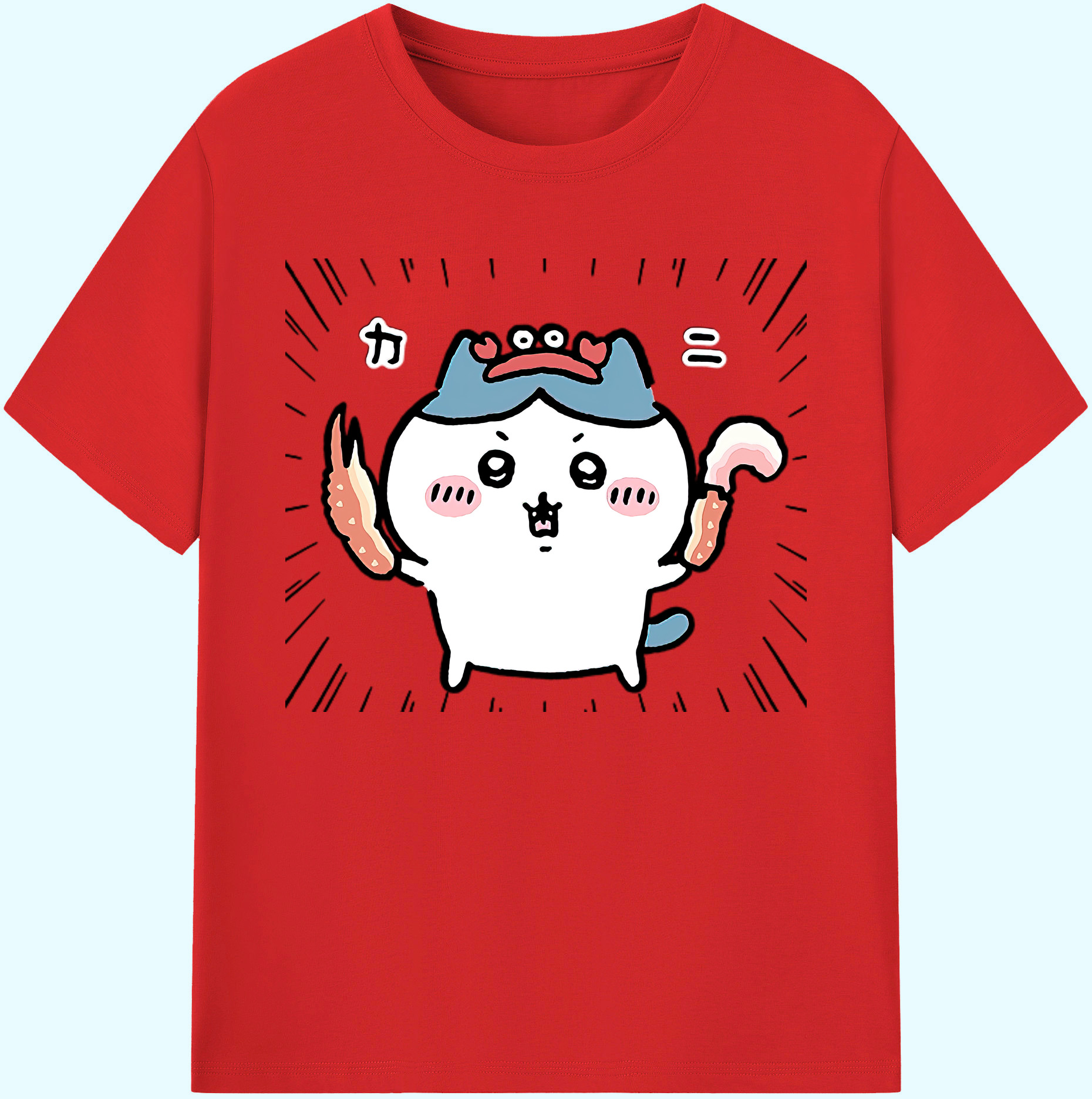 （画像用） ちいかわ ハチワレ Chii-kawa hachiware 綿100％ メンズ半袖Tシャツ｜肌触りやわらか＆通気性