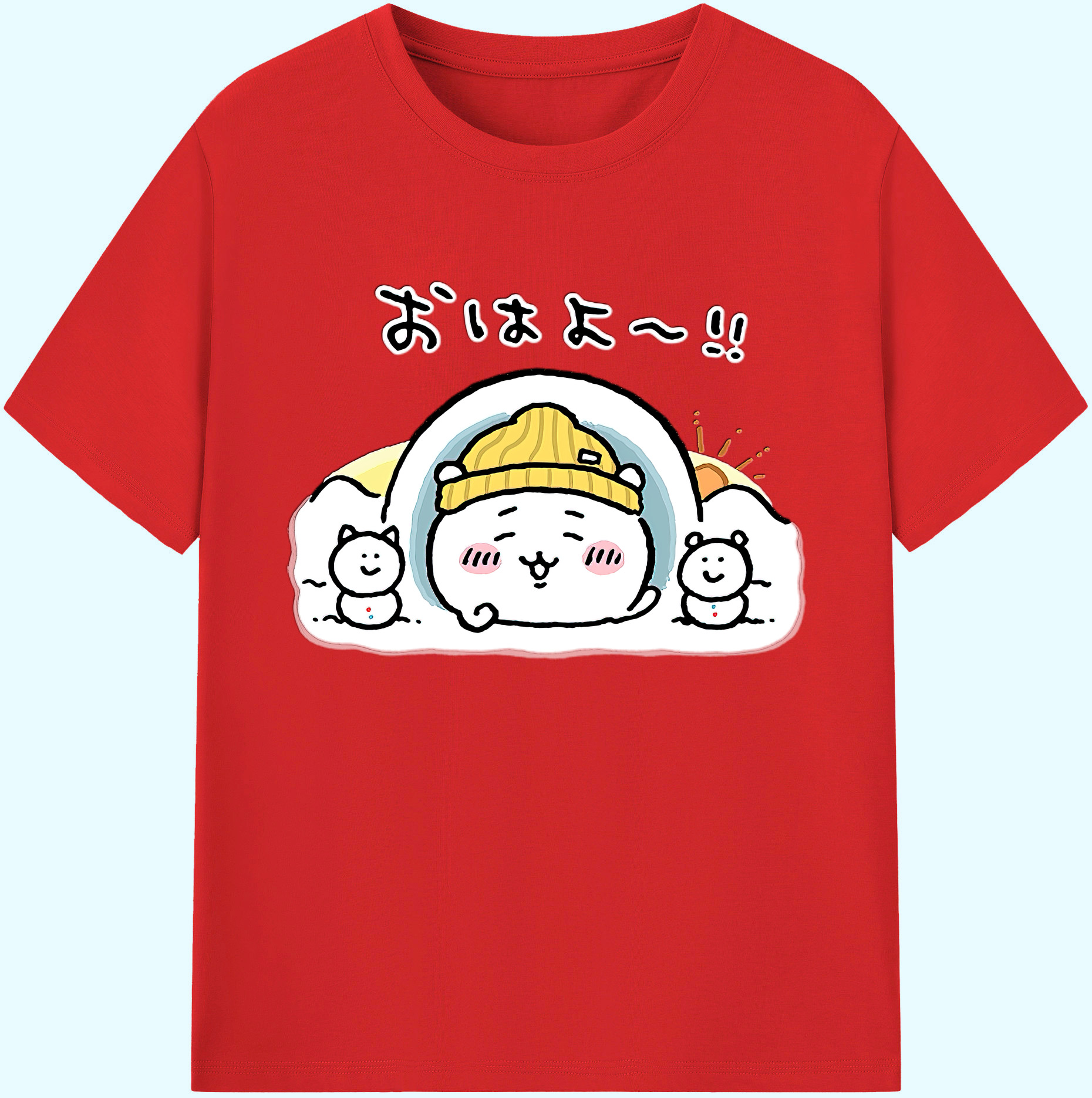 （画像用） ちいかわ ちいかわ Chii-kawa chiikawa 綿100％ メンズ半袖Tシャツ｜肌触りやわらか＆通気性