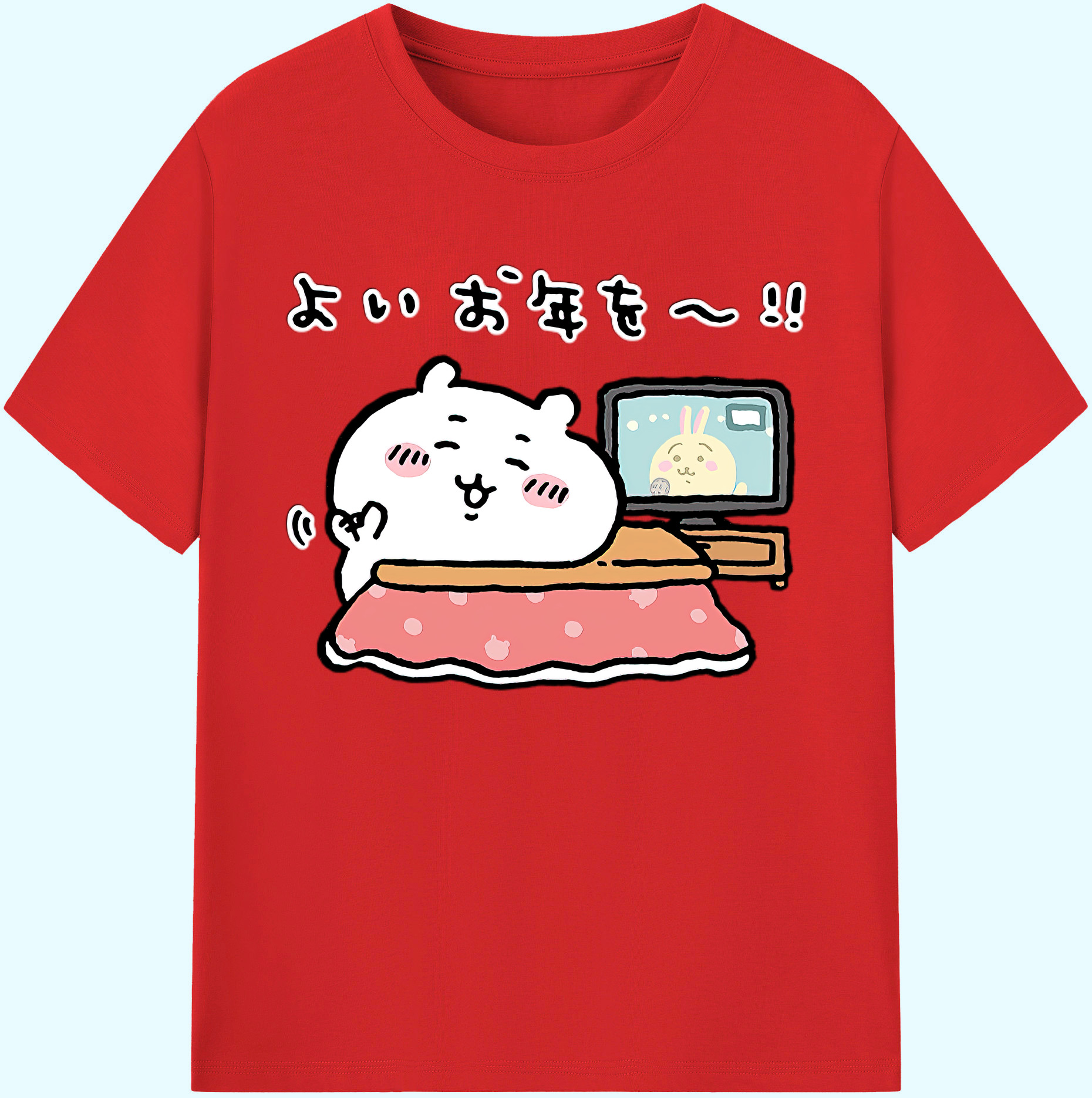 （画像用） ちいかわ ちいかわ Chii-kawa chiikawa 綿100％ メンズ半袖Tシャツ｜肌触りやわらか＆通気性