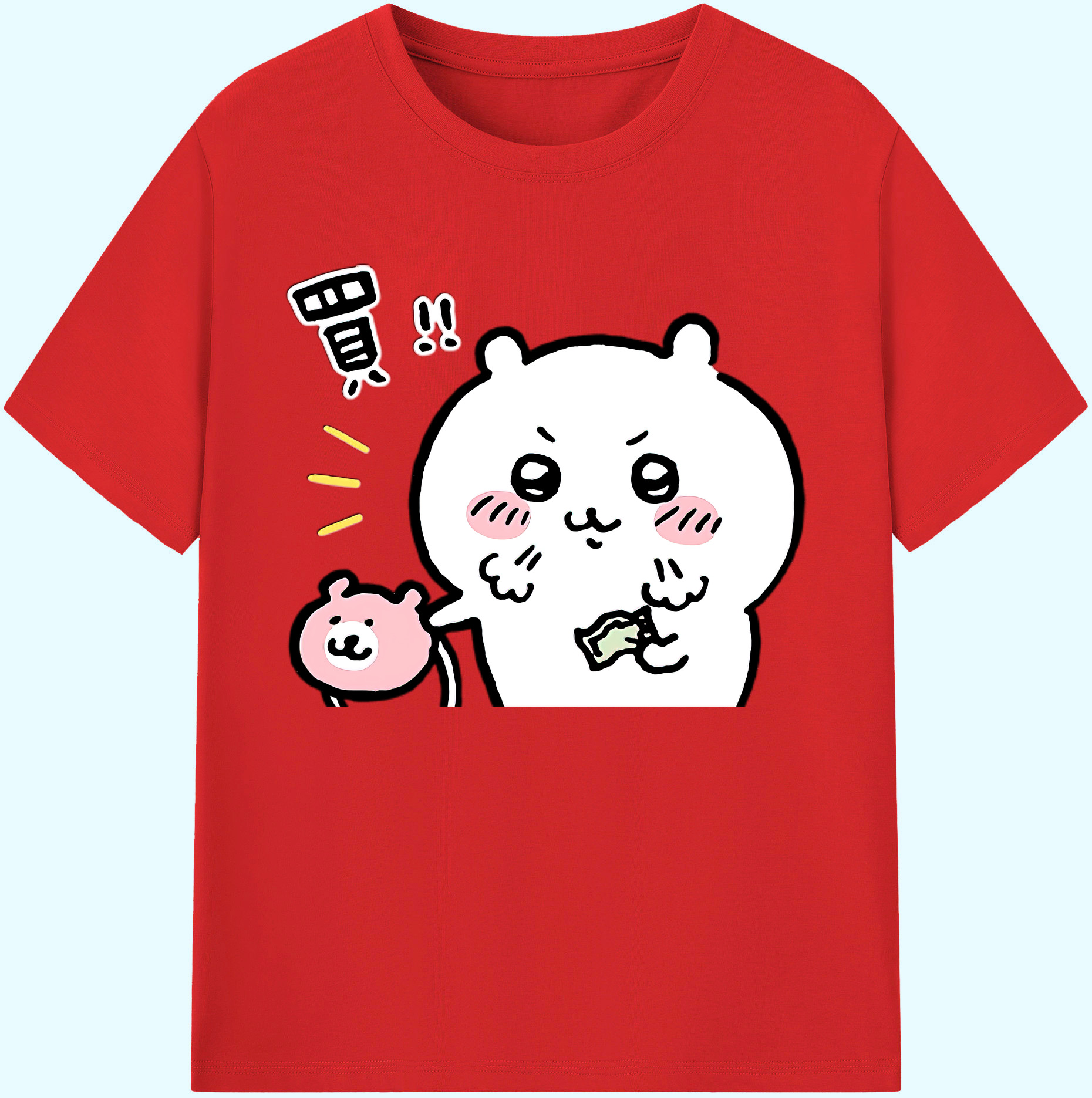 （画像用） ちいかわ ちいかわ Chii-kawa chiikawa 綿100％ メンズ半袖Tシャツ｜肌触りやわらか＆通気性