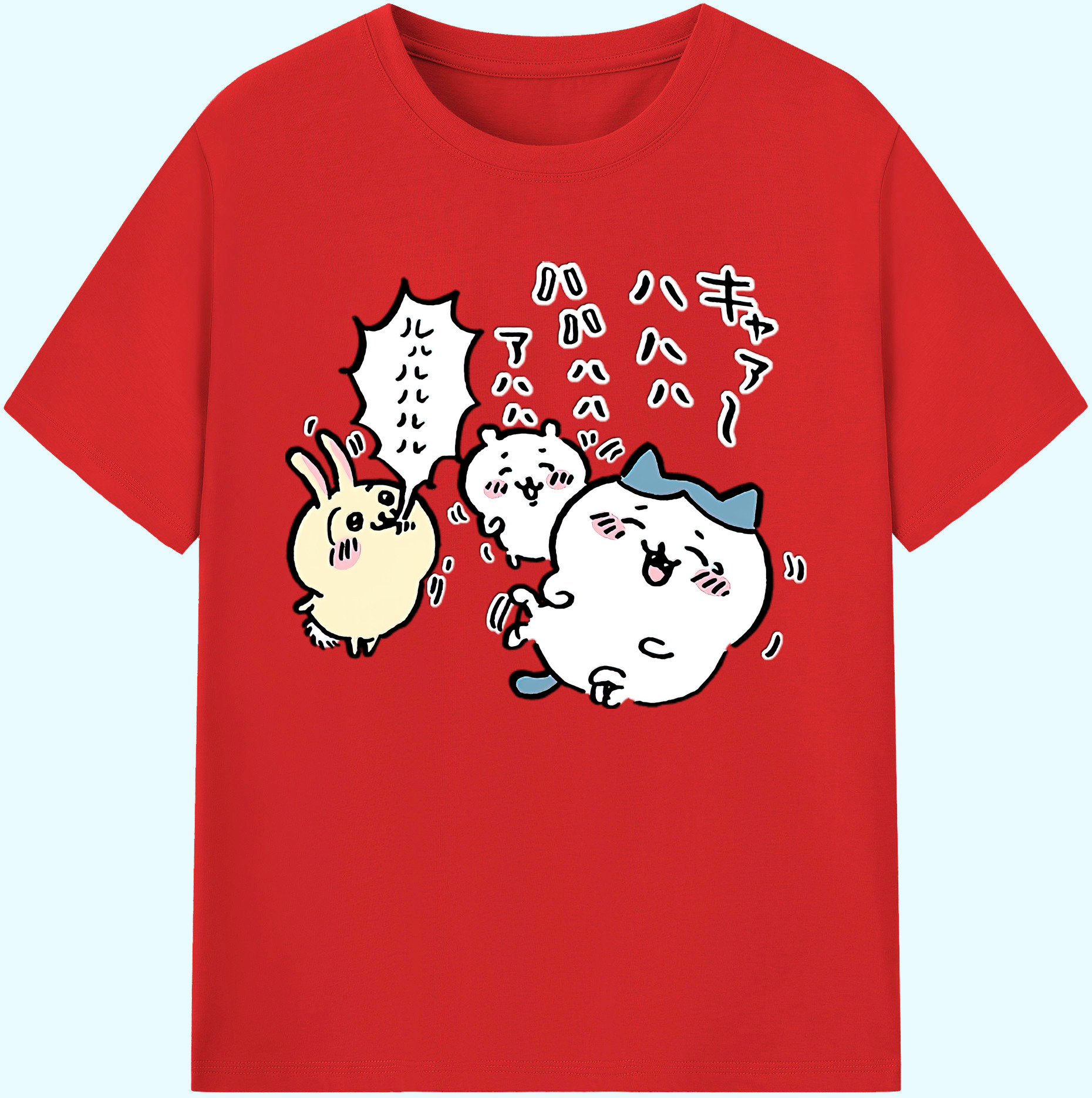 （画像用） ちいかわ うさぎ Chii-kawa usagi 綿100％ メンズ半袖Tシャツ｜肌触りやわらか＆通気性