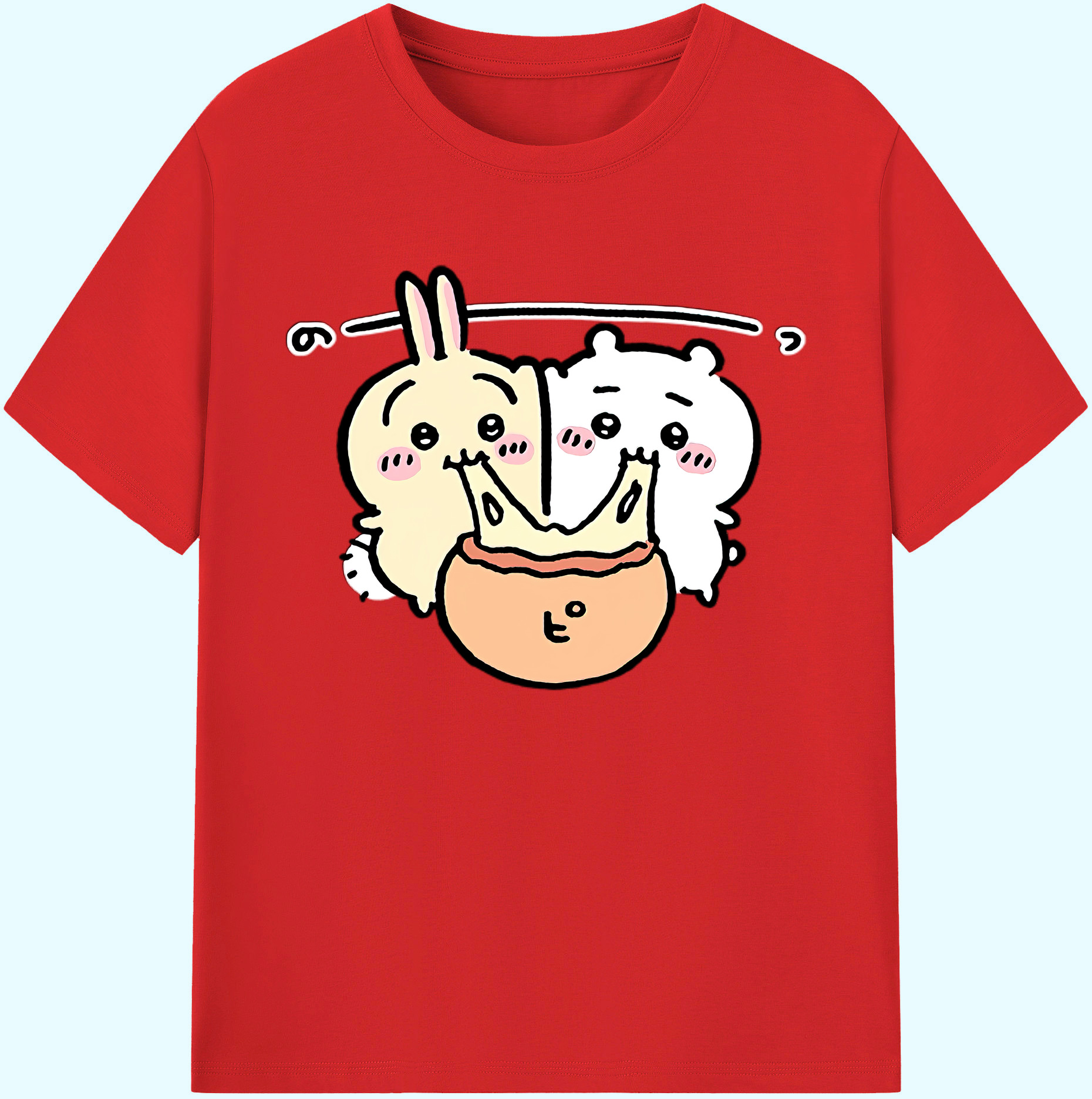 （画像用） ちいかわ うさぎ Chii-kawa usagi 綿100％ メンズ半袖Tシャツ｜肌触りやわらか＆通気性