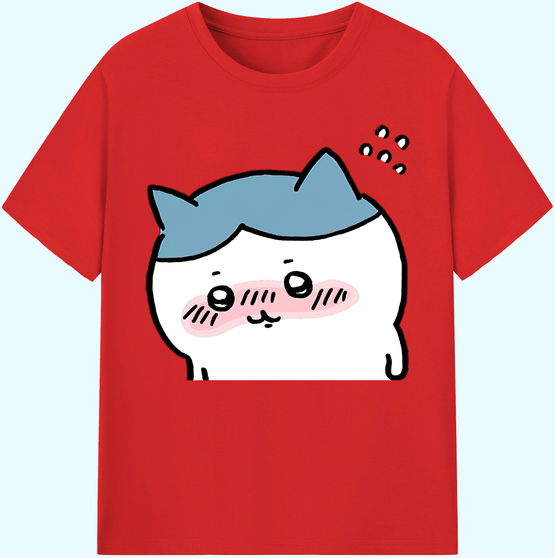 （画像用） ちいかわ ハチワレ Chii-kawa hachiware 綿100％ メンズ半袖Tシャツ｜肌触りやわらか＆通気性