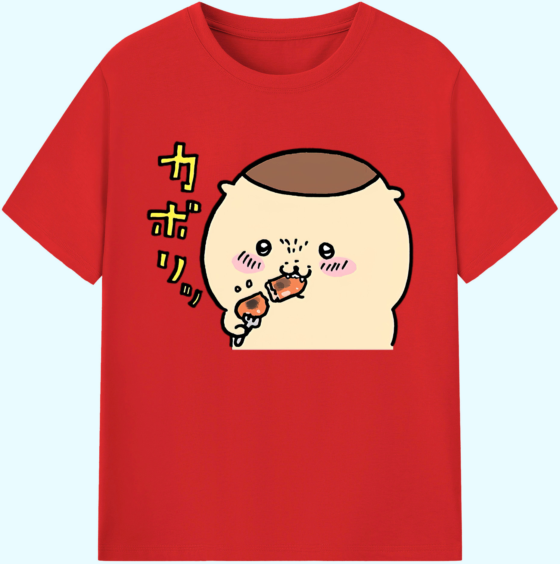 （画像用） ちいかわ くりまんじゅう Chii-kawa kuri manjū 綿100％ メンズ半袖Tシャツ｜肌触りやわらか＆通気性
