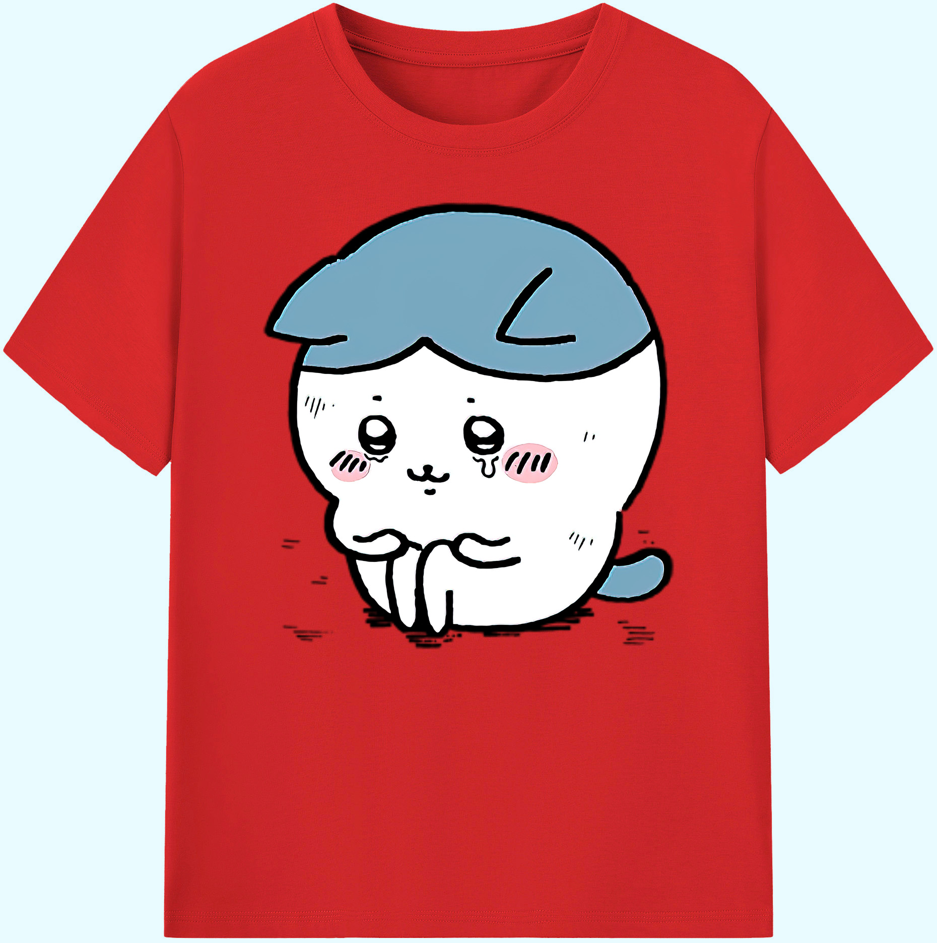 （画像用） ちいかわ ハチワレ Chii-kawa hachiware 綿100％ メンズ半袖Tシャツ｜肌触りやわらか＆通気性