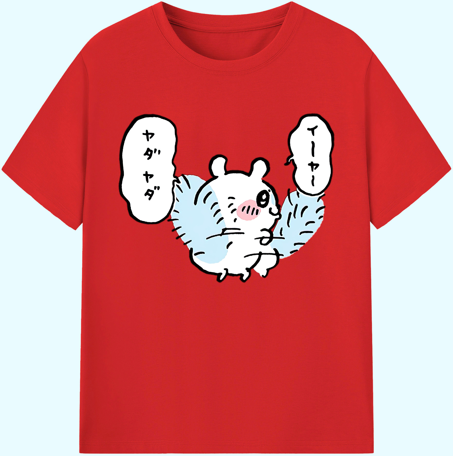 （画像用） ちいかわ モモンガ Chii-kawa Momonga 綿100％ メンズ半袖Tシャツ｜肌触りやわらか＆通気性