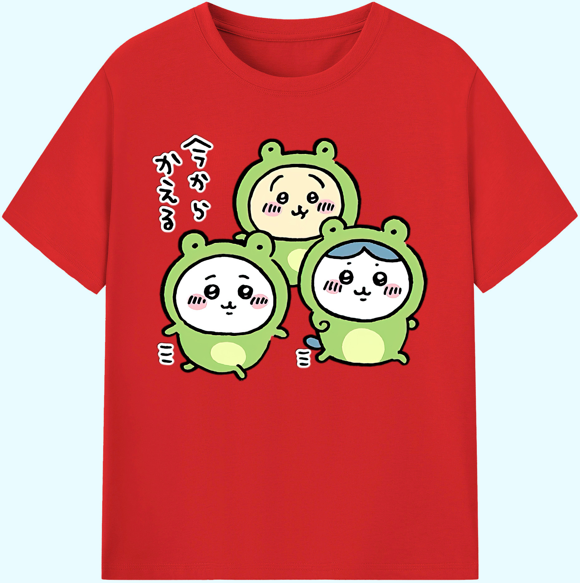 （画像用） ちいかわ ハチワレ Chii-kawa hachiware 綿100％ メンズ半袖Tシャツ｜肌触りやわらか＆通気性