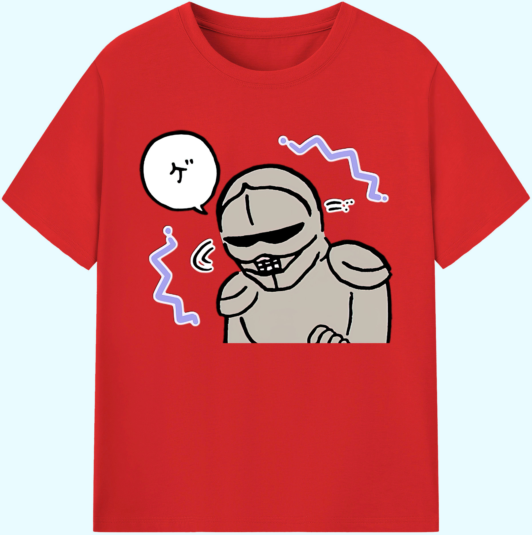 （画像用） ちいかわ 労働の鎧さん Chii-kawa Mr. Armor of Labor 綿100％ メンズ半袖Tシャツ｜肌触りやわらか＆通気性