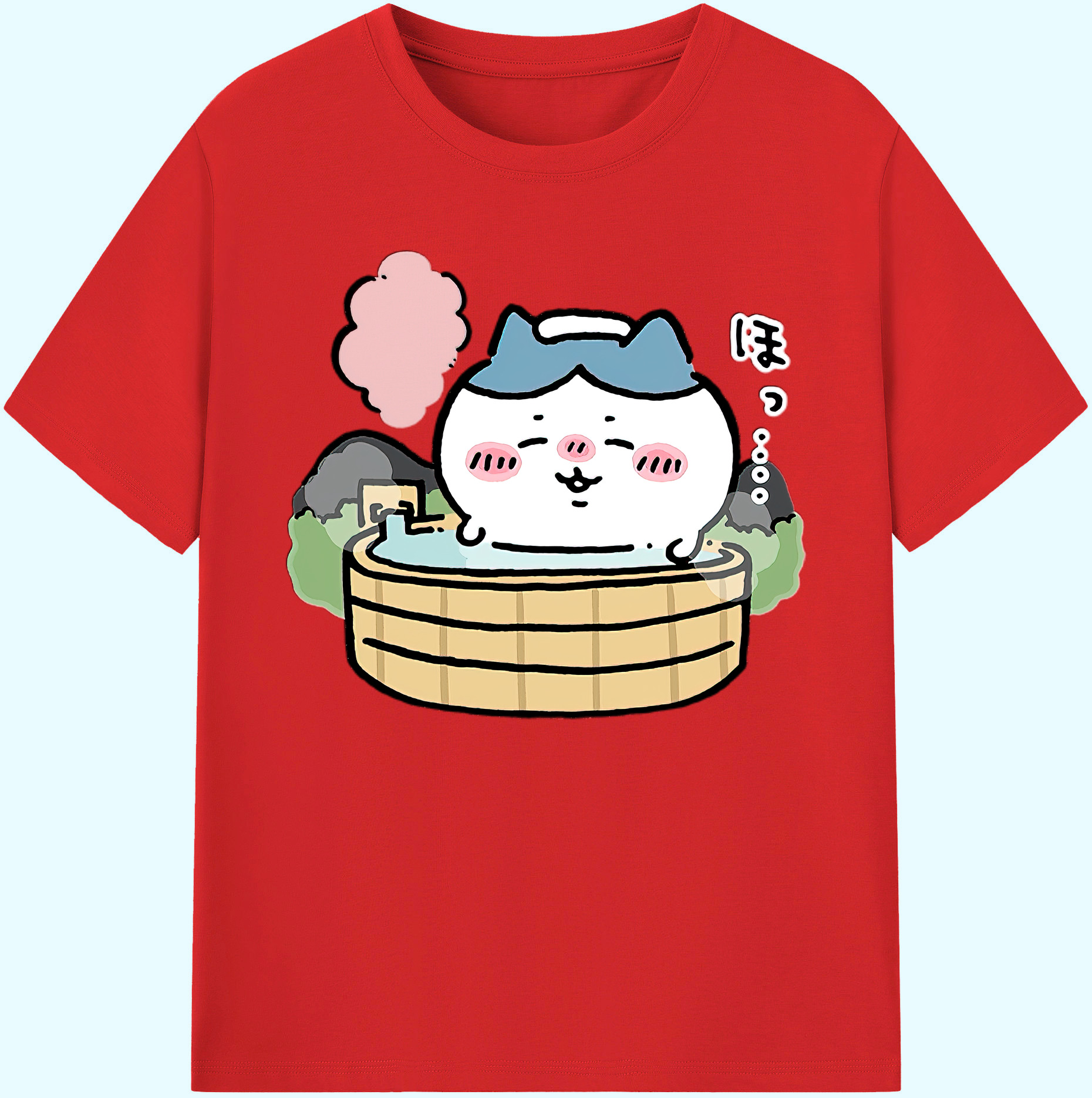 （画像用） ちいかわ ハチワレ Chii-kawa hachiware 綿100％ メンズ半袖Tシャツ｜肌触りやわらか＆通気性