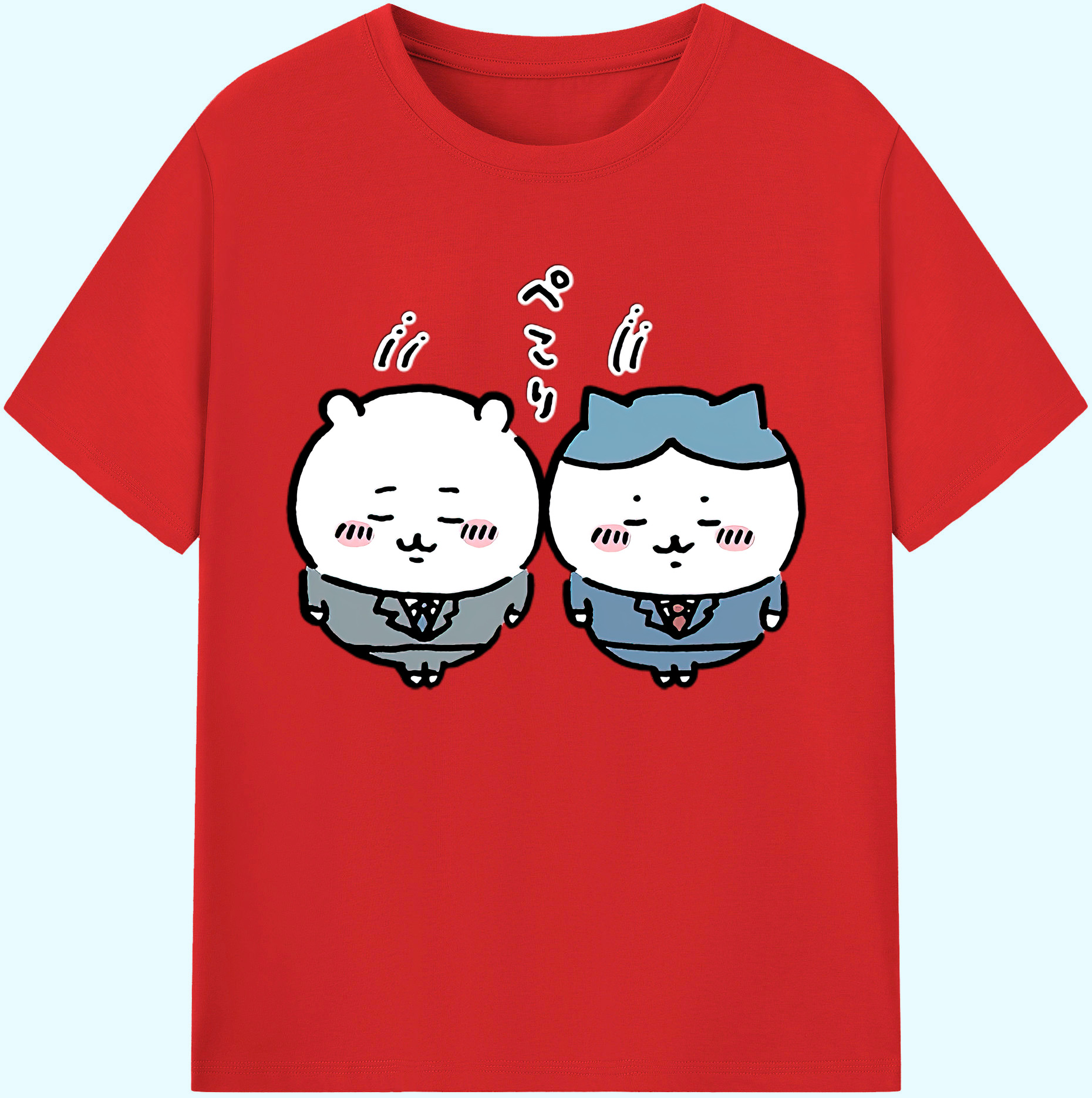 （画像用） ちいかわ ハチワレ Chii-kawa hachiware 綿100％ メンズ半袖Tシャツ｜肌触りやわらか＆通気性