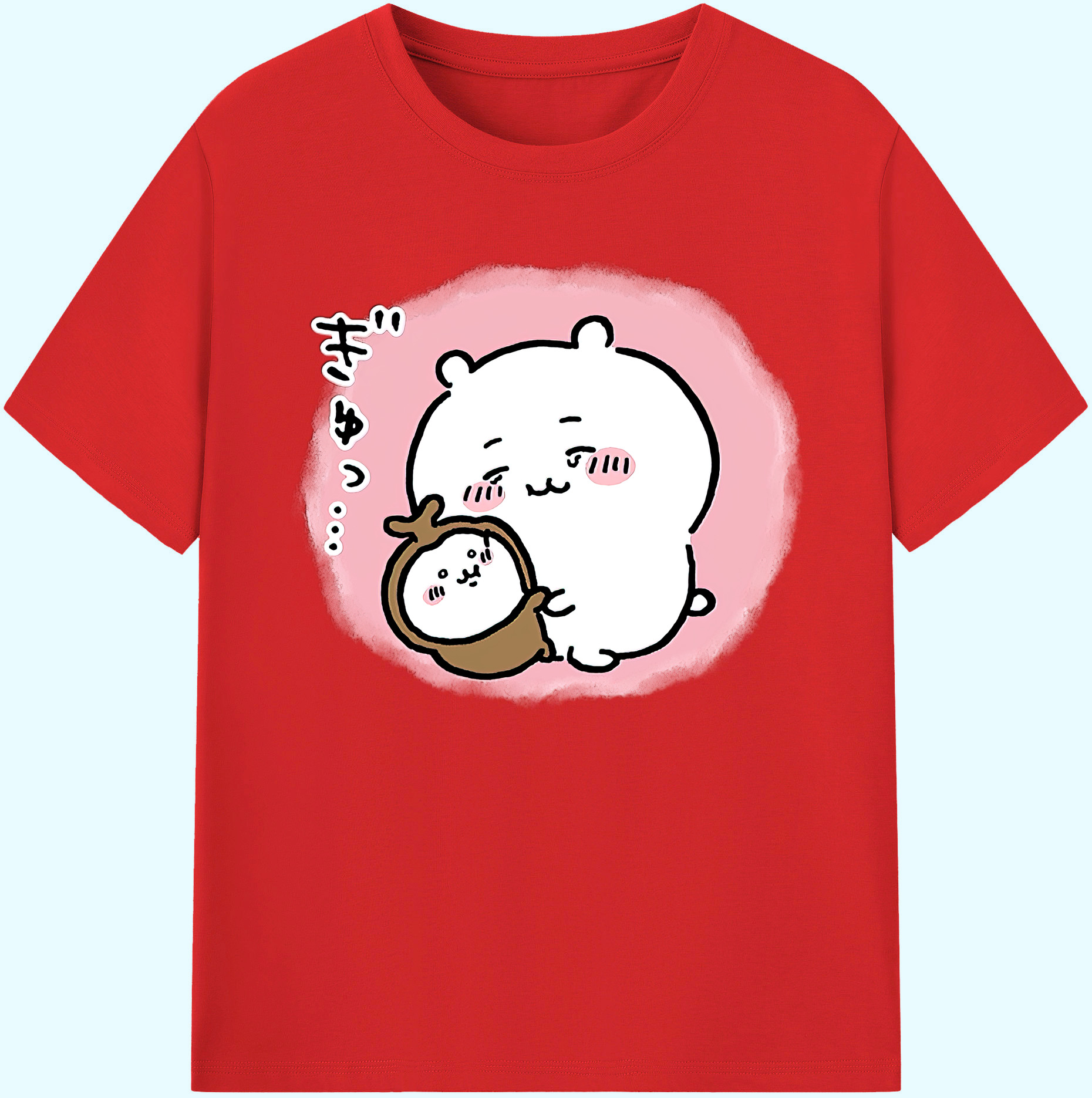 （画像用） ちいかわ ちいかわ Chii-kawa chiikawa 綿100％ メンズ半袖Tシャツ｜肌触りやわらか＆通気性