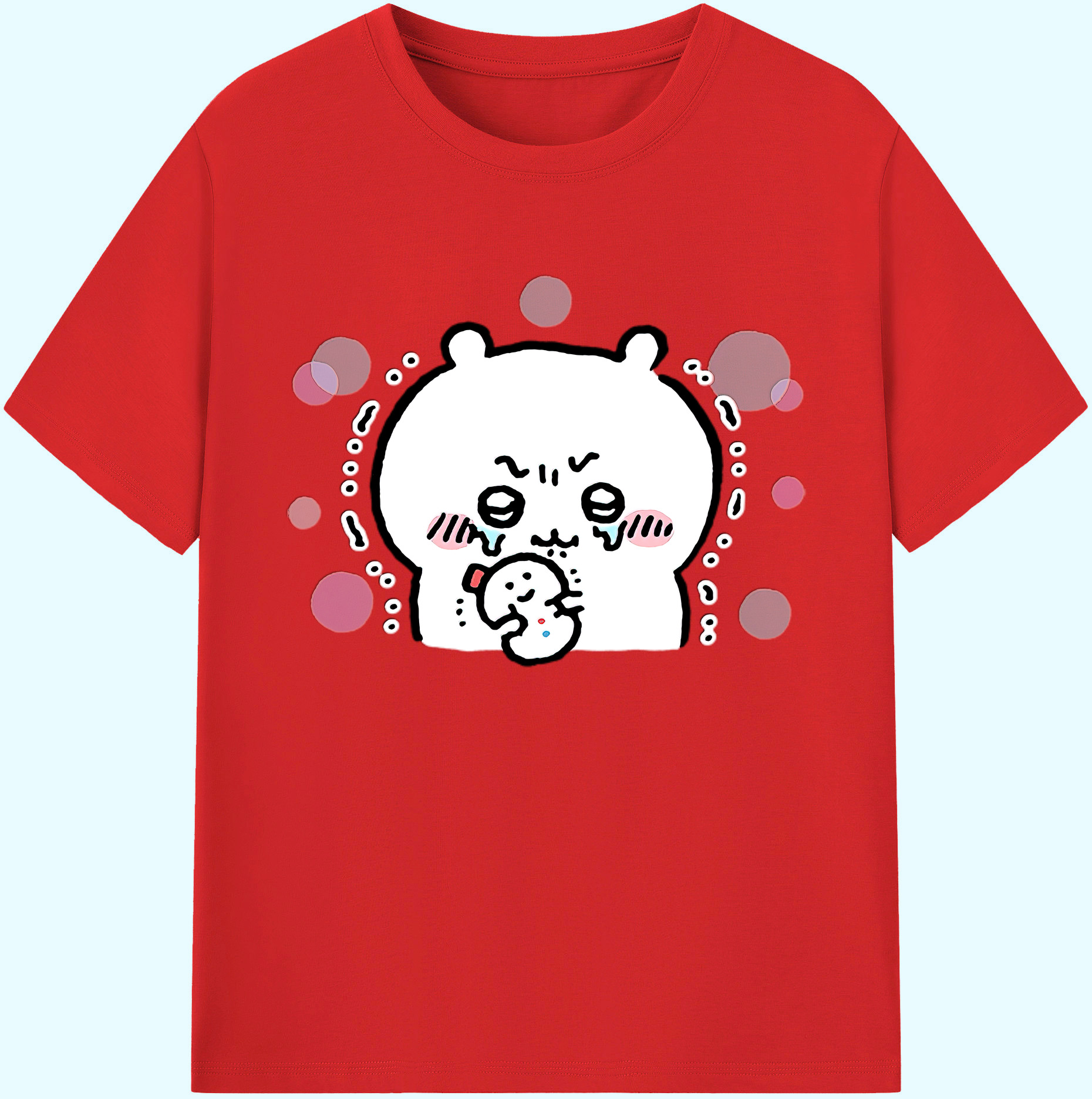 （画像用） ちいかわ ちいかわ Chii-kawa chiikawa 綿100％ メンズ半袖Tシャツ｜肌触りやわらか＆通気性
