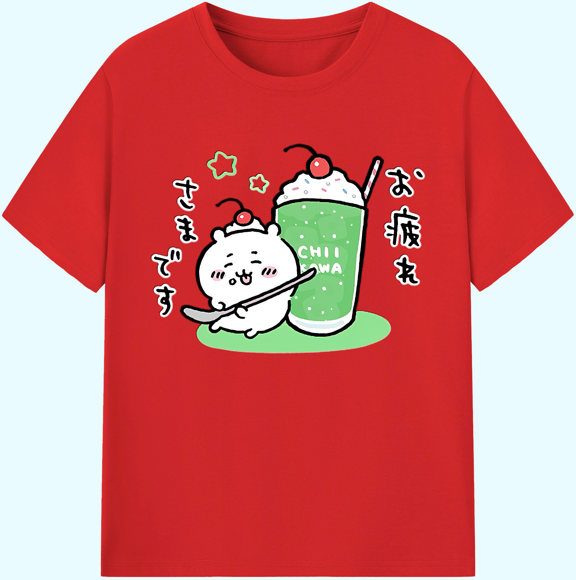 （画像用） ちいかわ ちいかわ Chii-kawa chiikawa 綿100％ メンズ半袖Tシャツ｜肌触りやわらか＆通気性