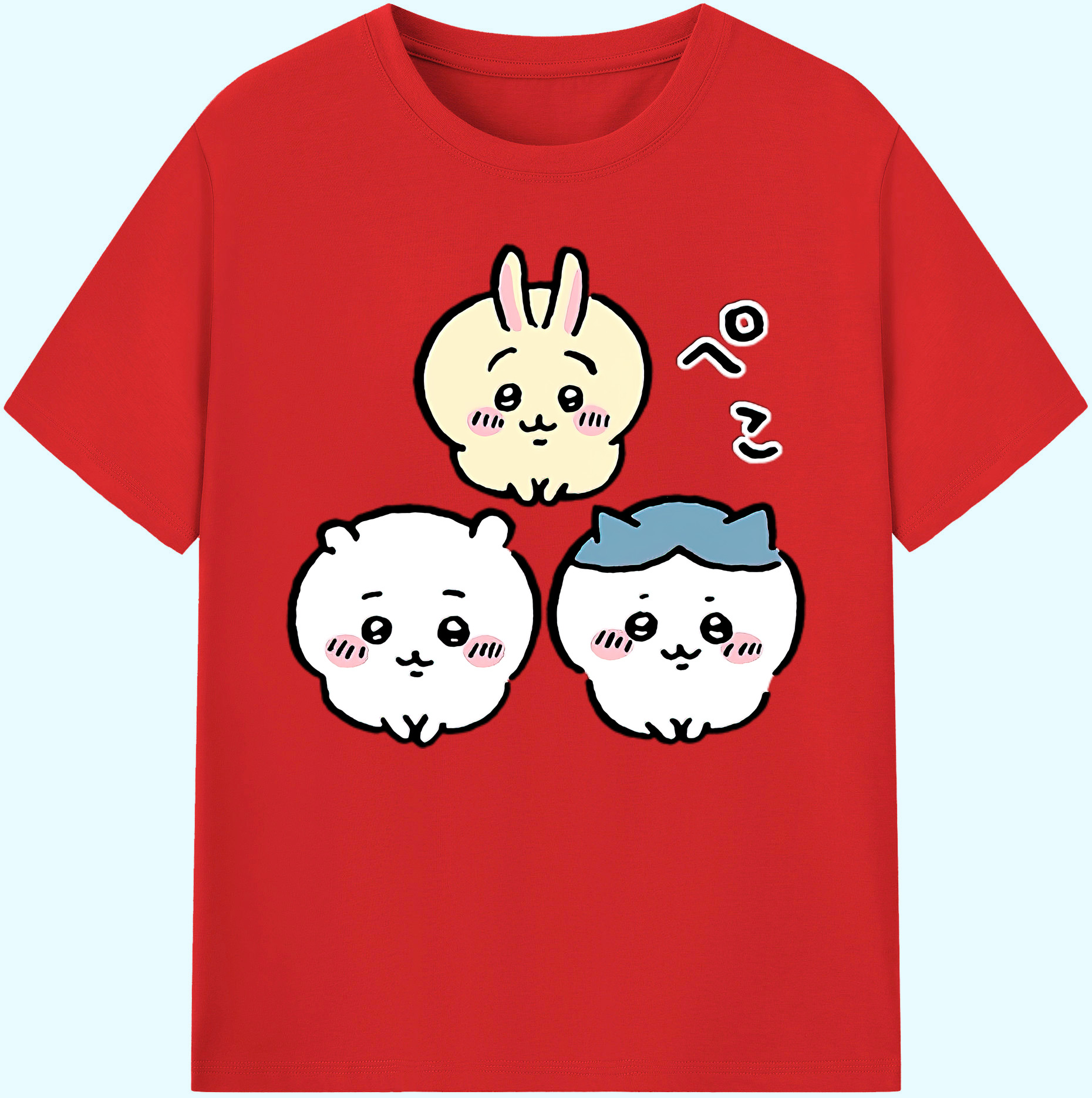 （画像用） ちいかわ うさぎ Chii-kawa usagi 綿100％ メンズ半袖Tシャツ｜肌触りやわらか＆通気性